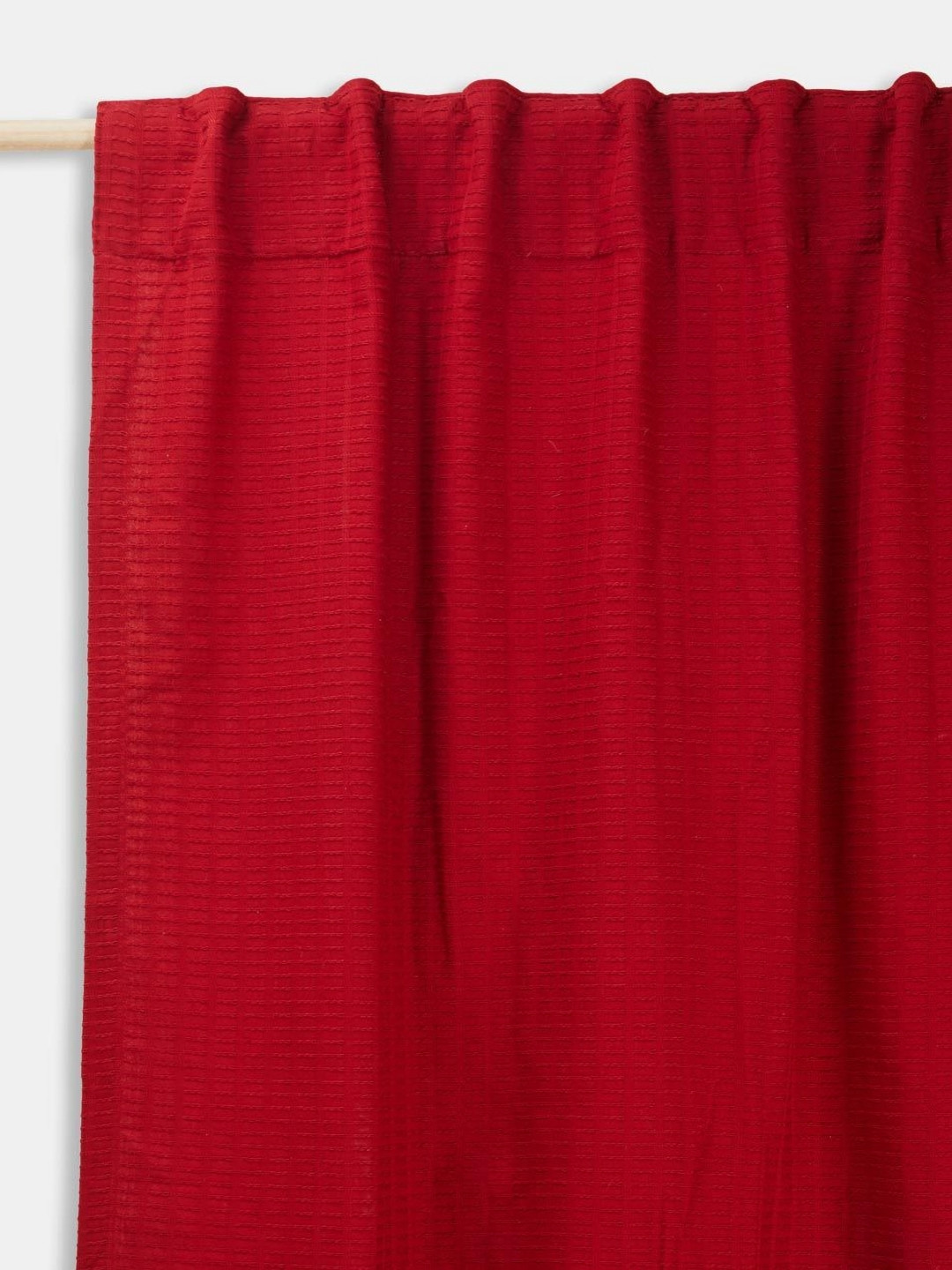 Fabindia Kabir Red Printed Cotton Long Door Curtain