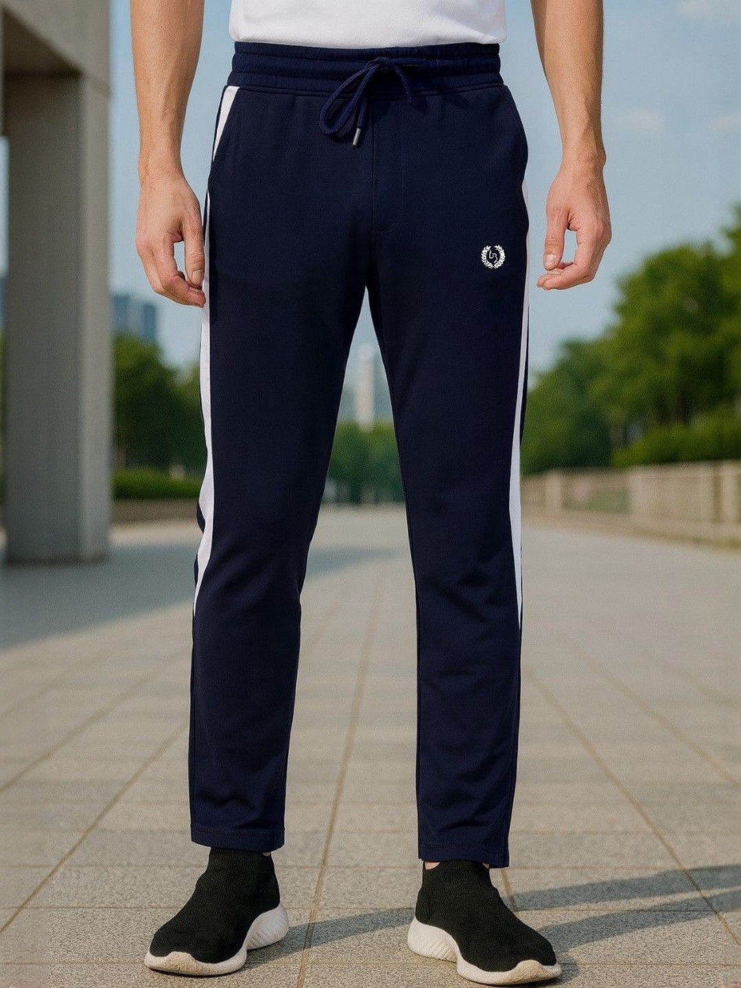 LEE BONEE Mens Solid Regular Fit Drawstring Track Pants