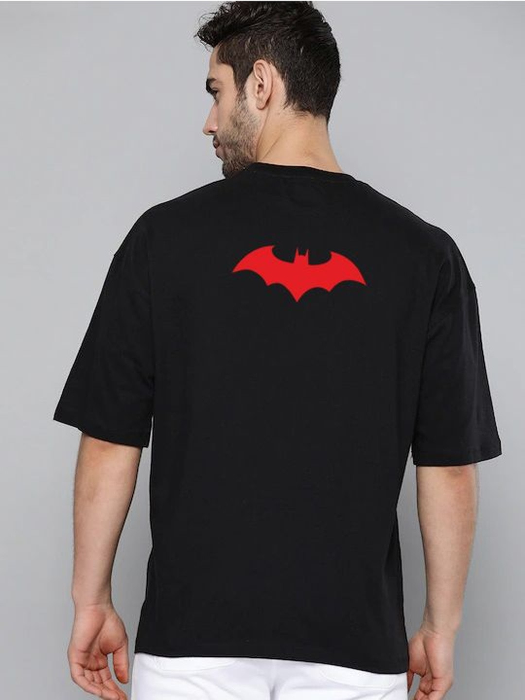 Organic Chics Batman Printed Pure Cotton Oversized Anti Odour T-shirt