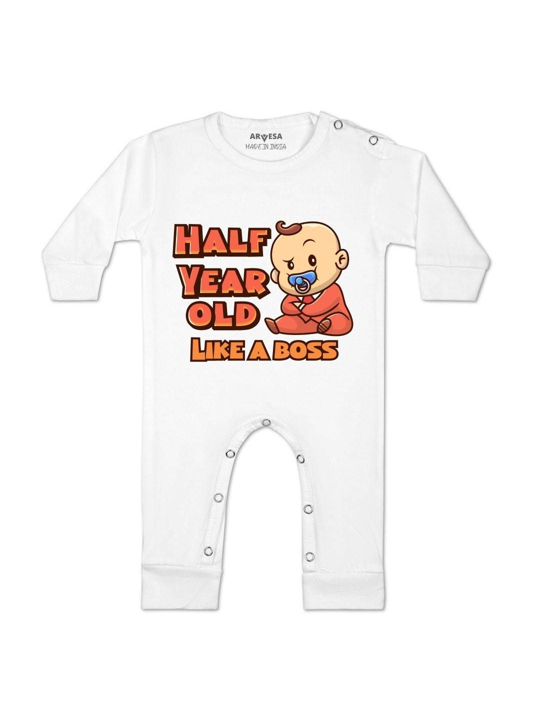Arvesa Kids Half Birthday Printed Rompers