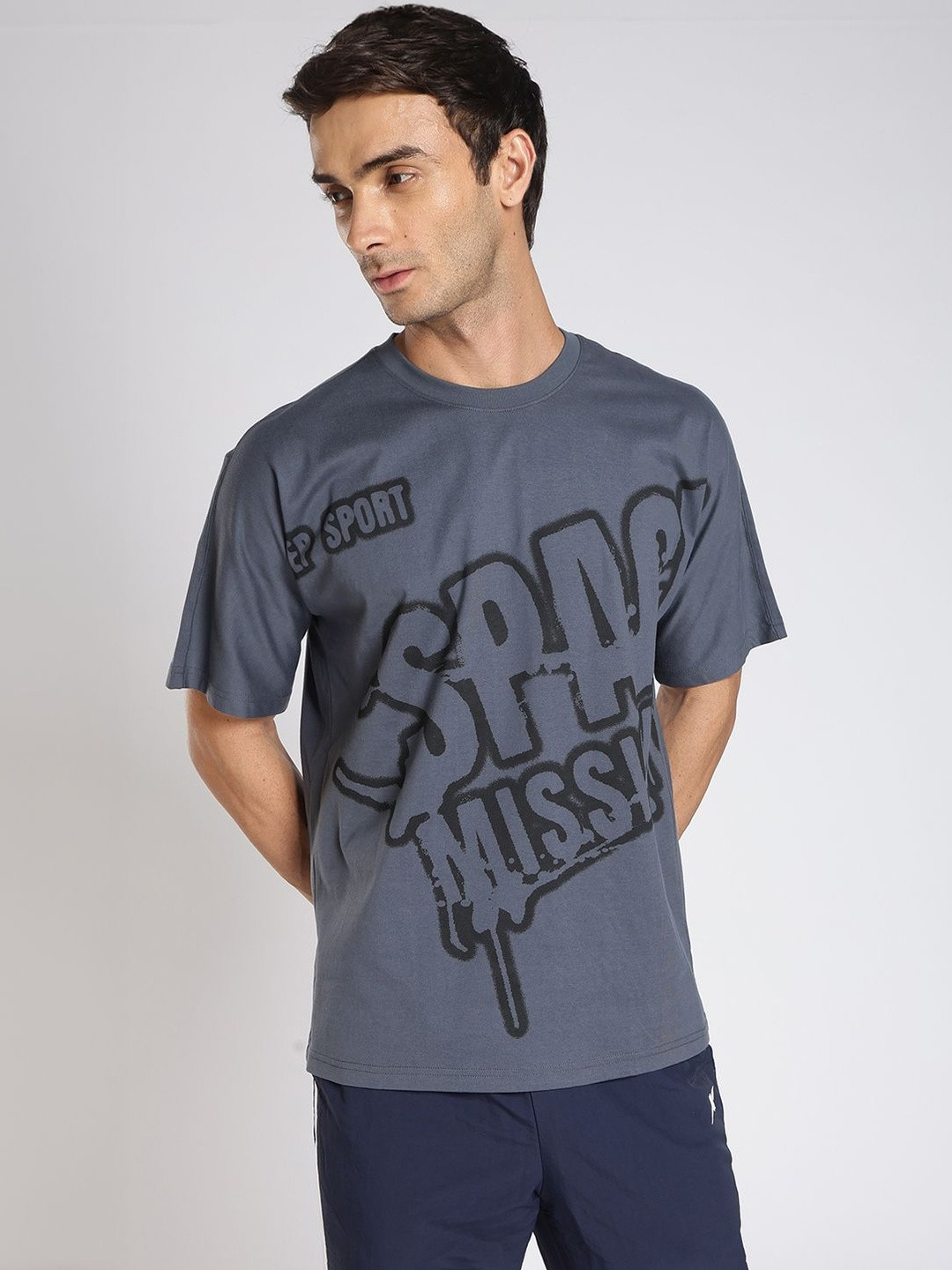 Xtep Typography Printed GO-DRY Cotton T-shirt