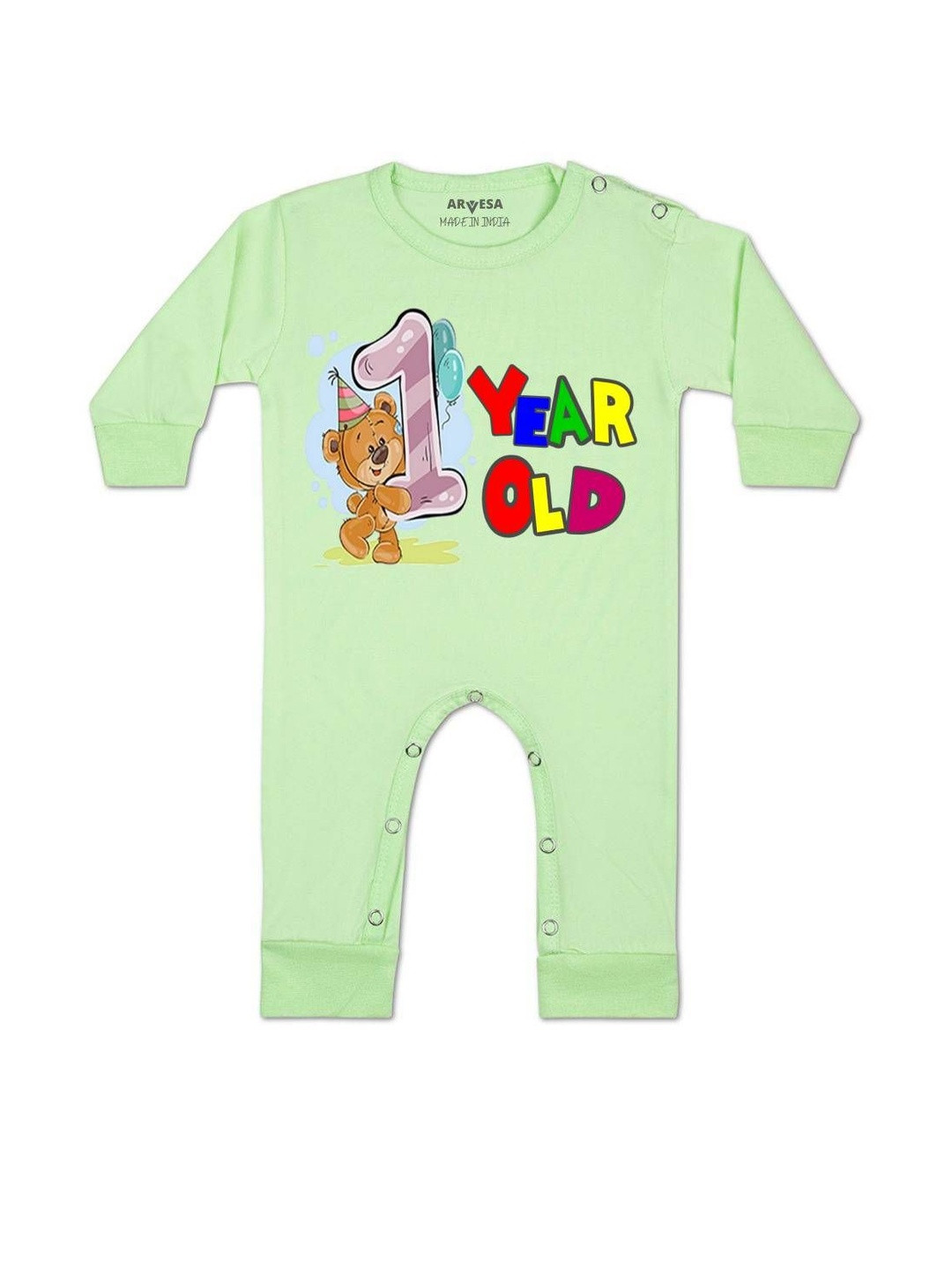 One Year Birthday Printed Baby Rompers