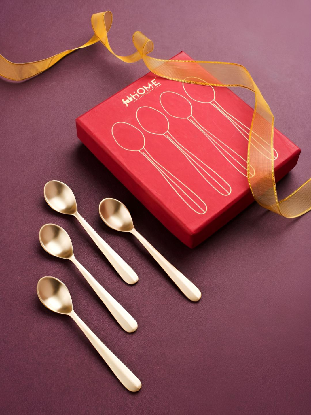 Fabindia Panav Gold-Toned 4 Pieces Stainless Steel Tea Spoons