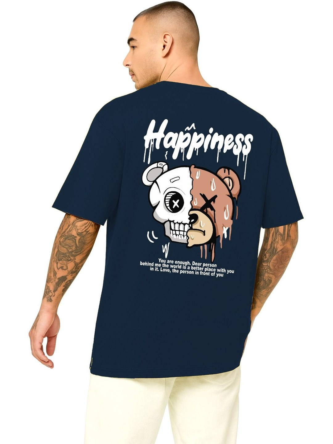 WRODSS Round Neck Printed Cotton T-shirt