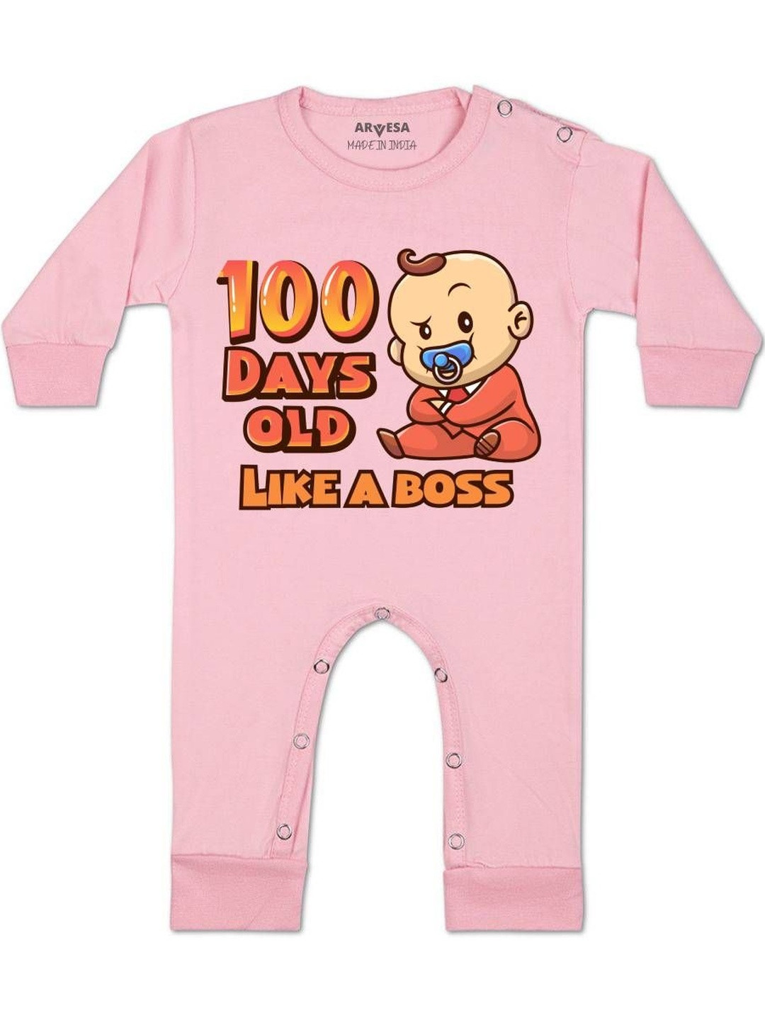 100 Days Birthday Printed Baby Rompers