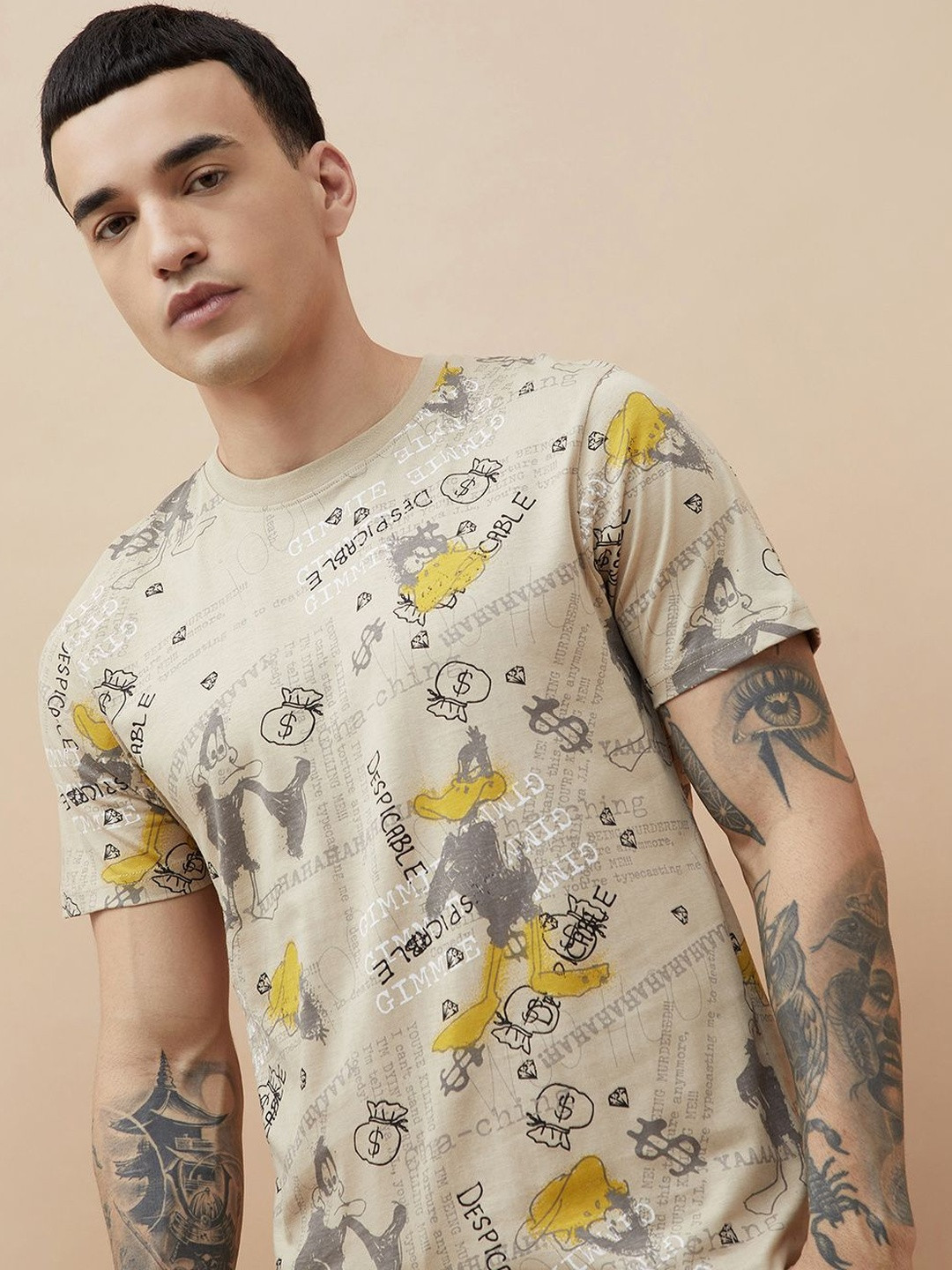 Fame Forever by Lifestyle Minions Printed Slim Fit T-shirt