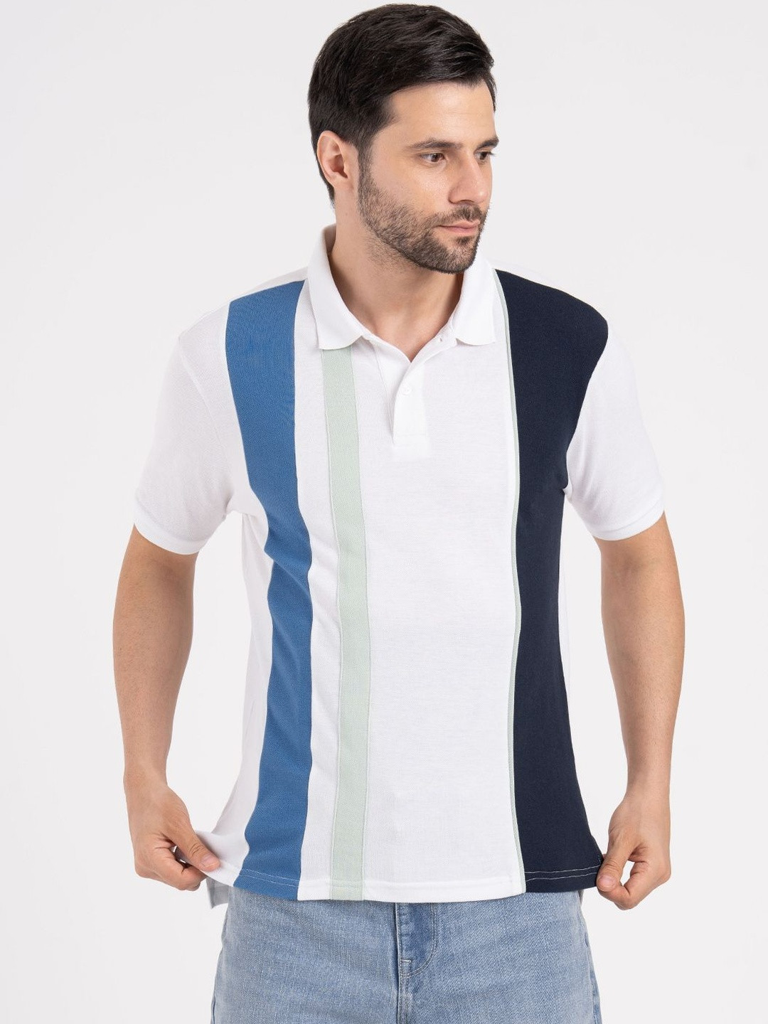 Red Tape Men Colourblocked Polo Collar T-shirt