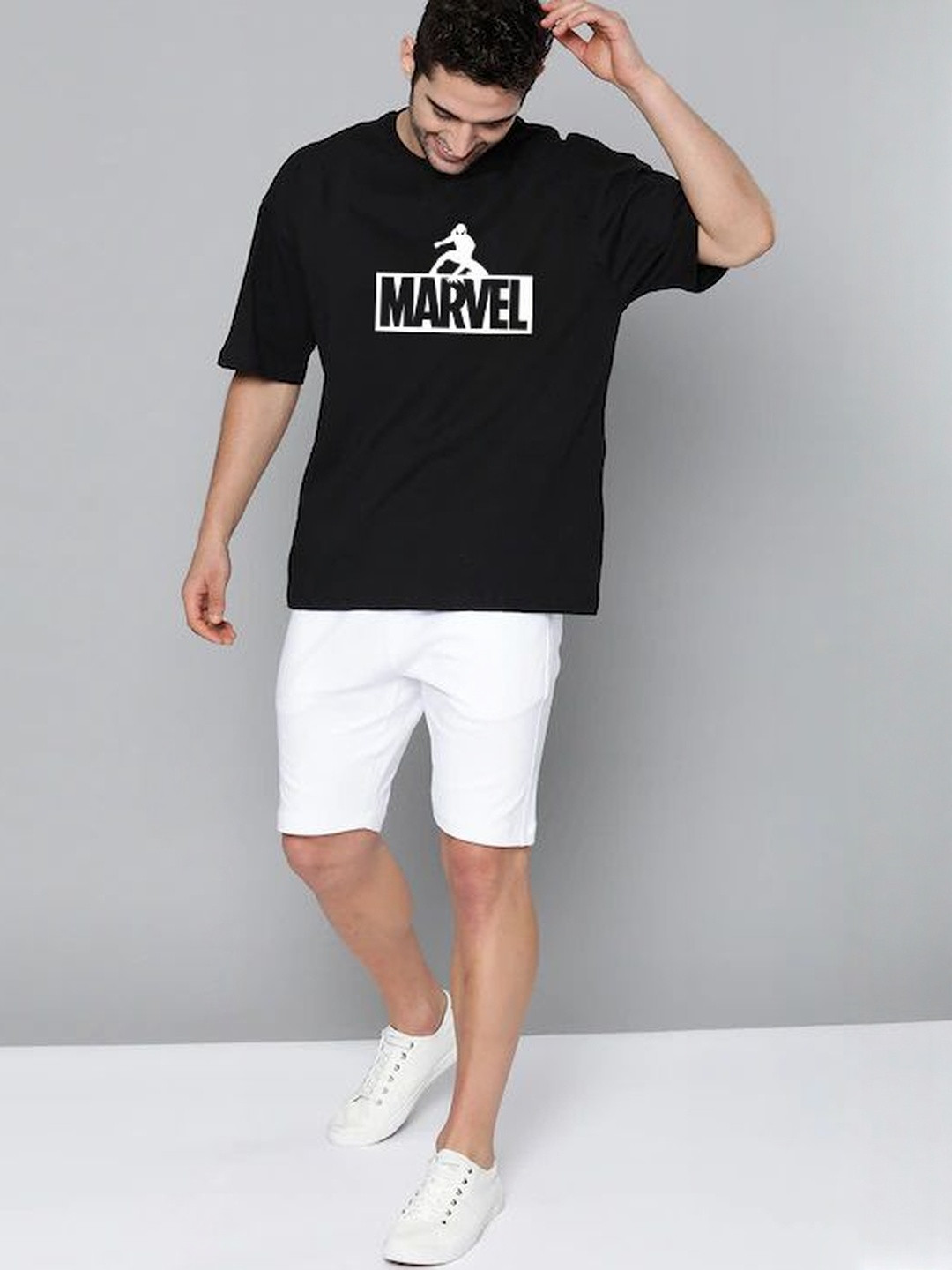 Marvel Superhero Graphic Oversized Cotton T-shirt