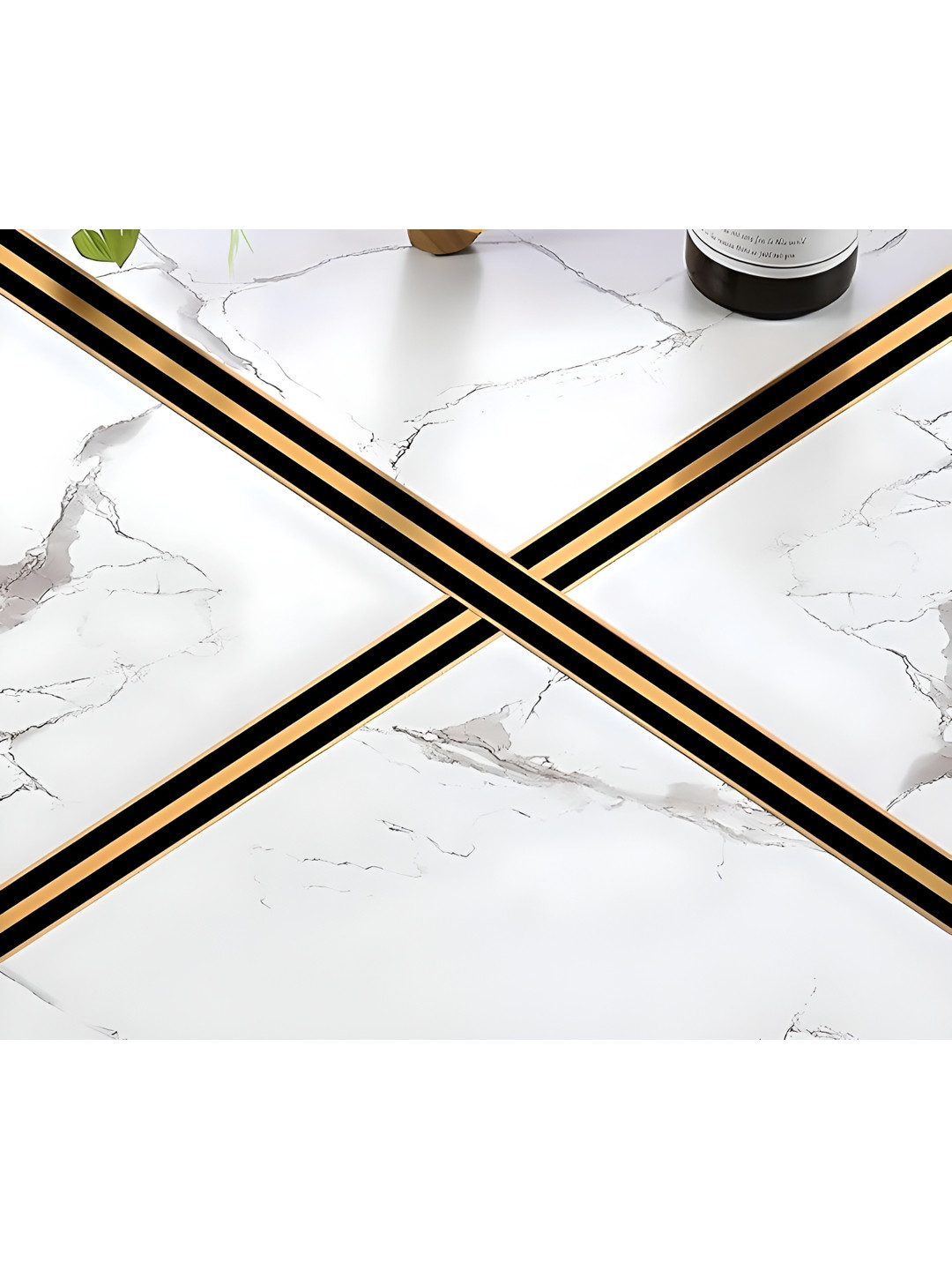 Jaamso Royals Black & Yellow Printed Self Adhesive Durable Waterproof Floor Sticker