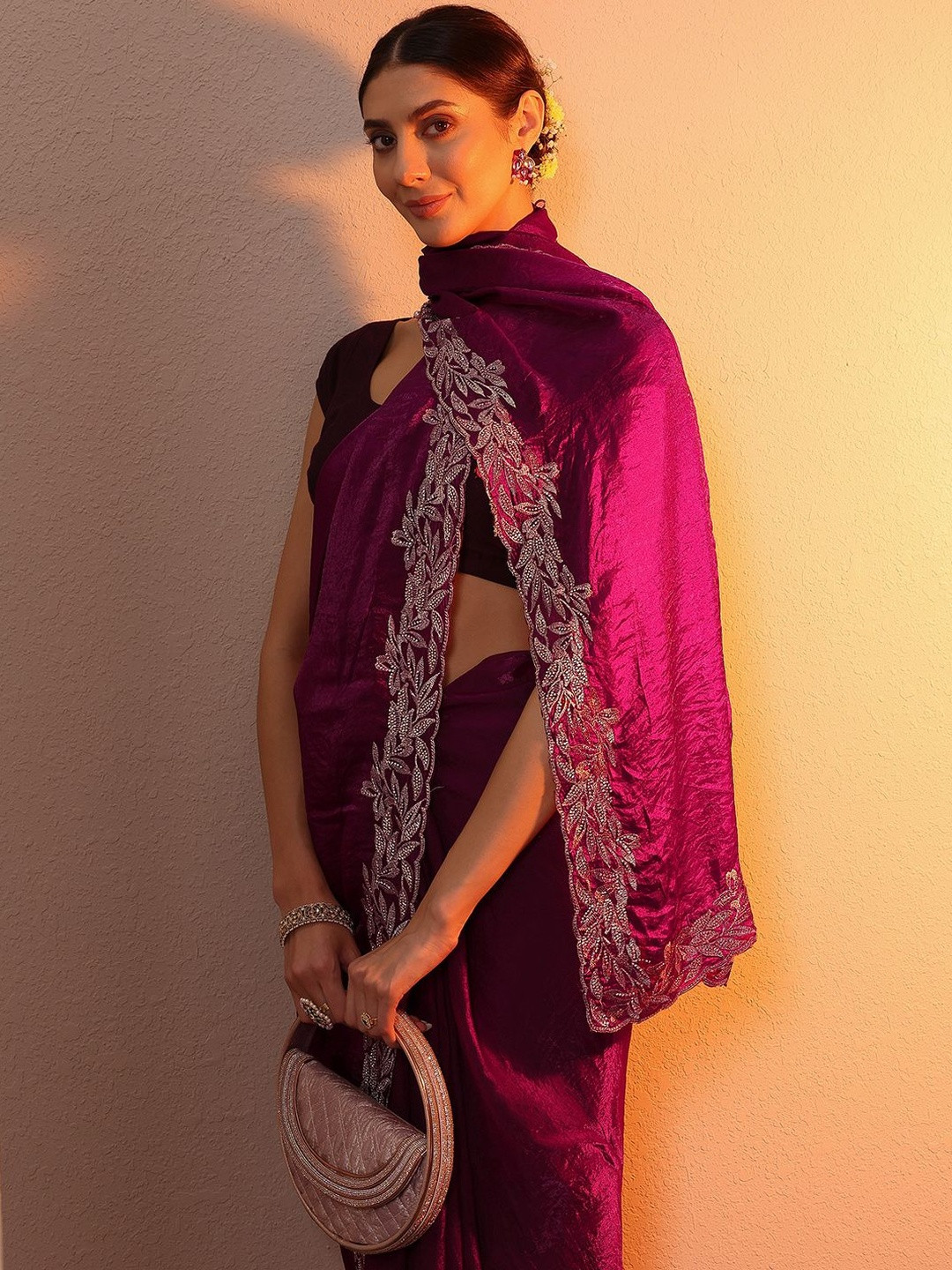 Libas Embroidered Organza Saree