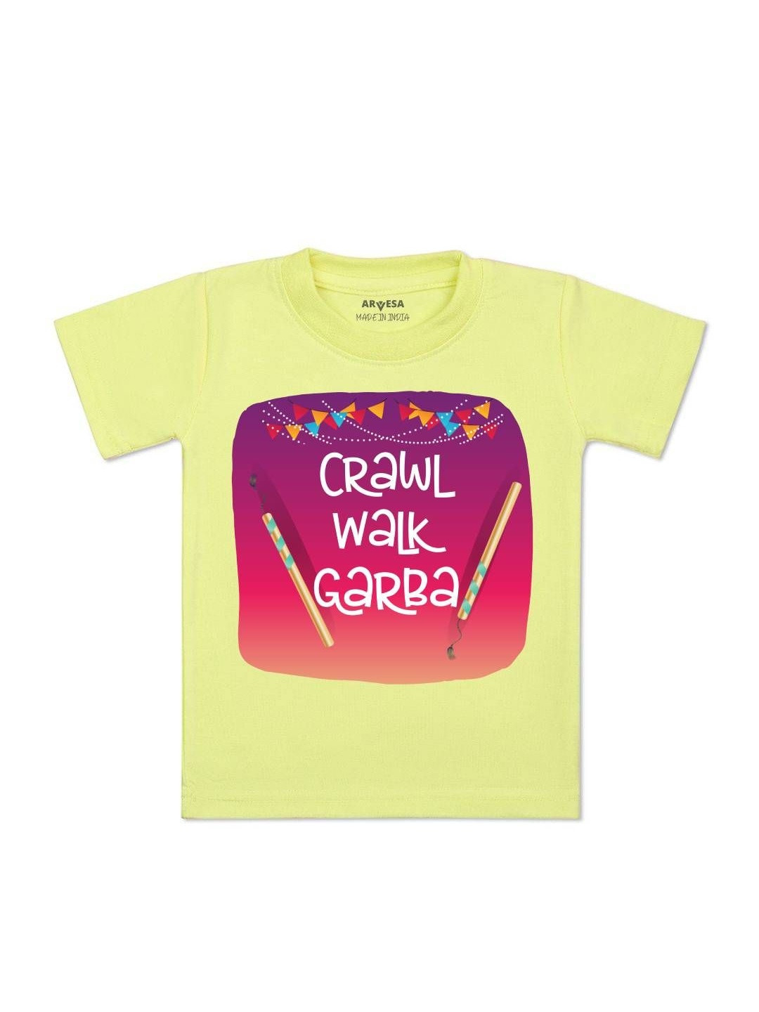 Crawl Walk GarbaPrinted Kids Tshirt