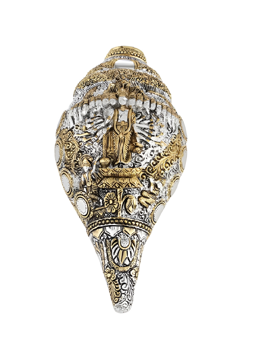 Funku Fashion Gold & Silver Plated Shankh Religious Idol Showpiece