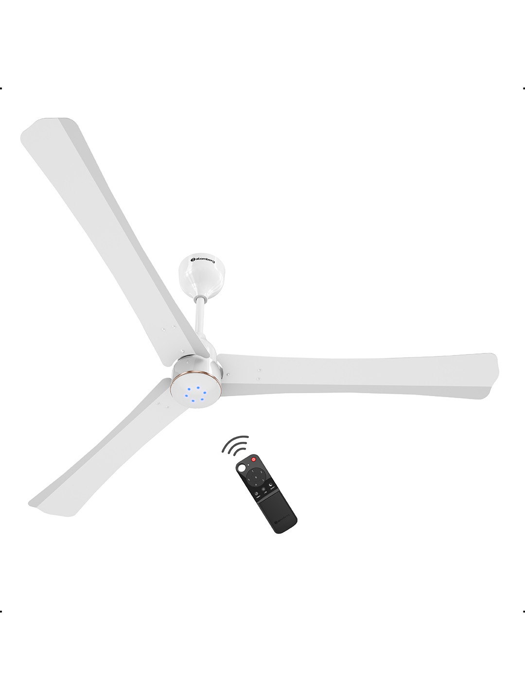 Atomberg Renesa Halo White & Gold Toned 1400mm BLDC Smart Ceiling Fan with IoT & Remote