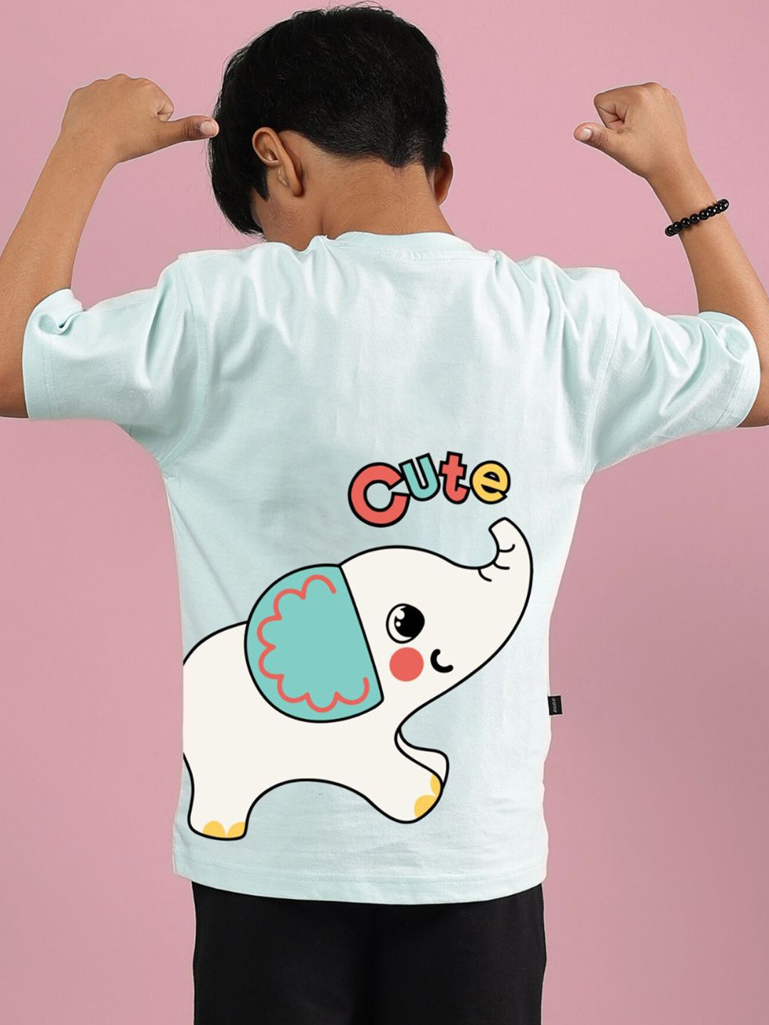 WEARDUDS Infant Kids Printed Drop-Shoulder Sleeves Pure Cotton Relaxed Fit Tshirt