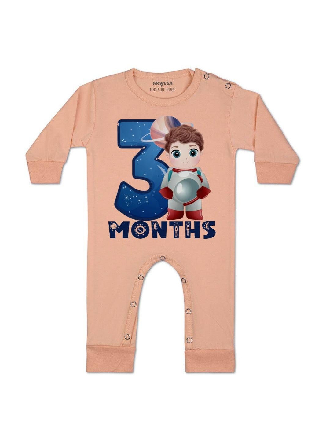 3 Month Printed Baby Rompers