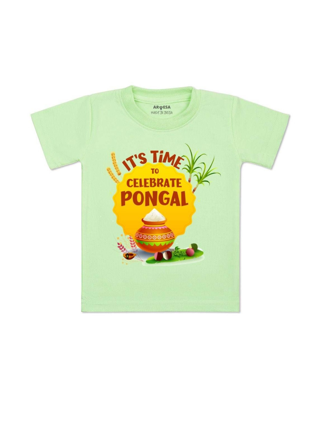 Time To Celebrate Pongal Printed Kids Tshirt