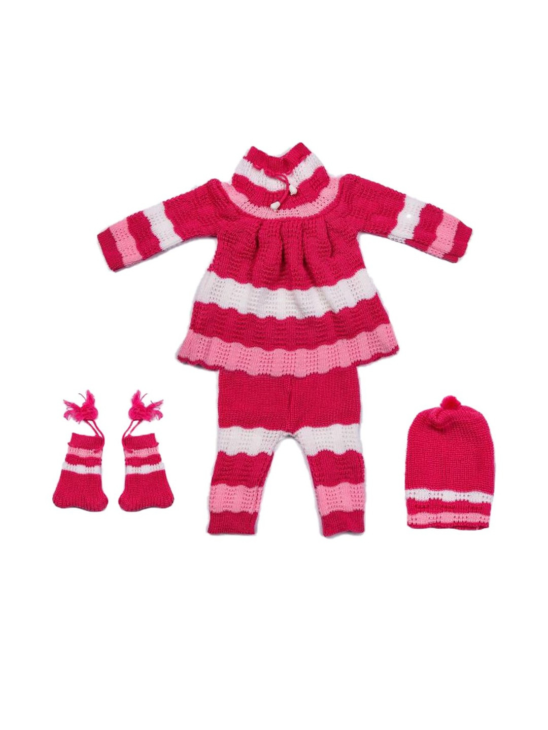 Anixa Girls Woollen Sweater With Cap & Pair of Socks Apparel Gift Set