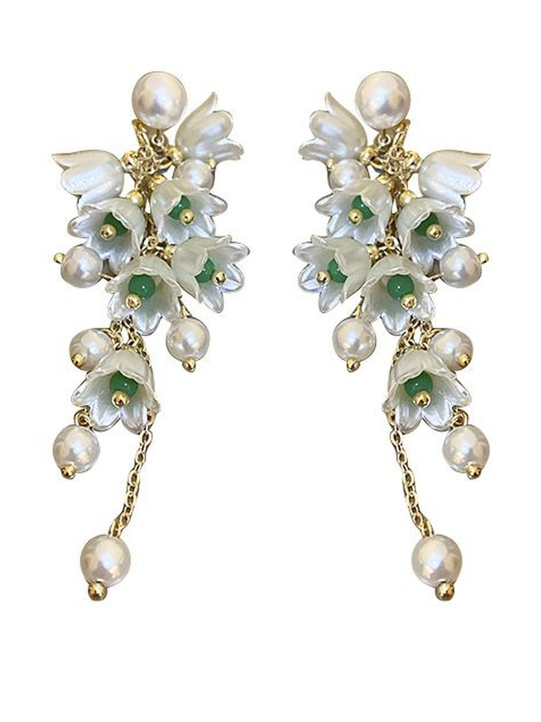 Floral Pearl Orchid Korean Earrings | Statement Nature-Inspired Jewellery & Girls