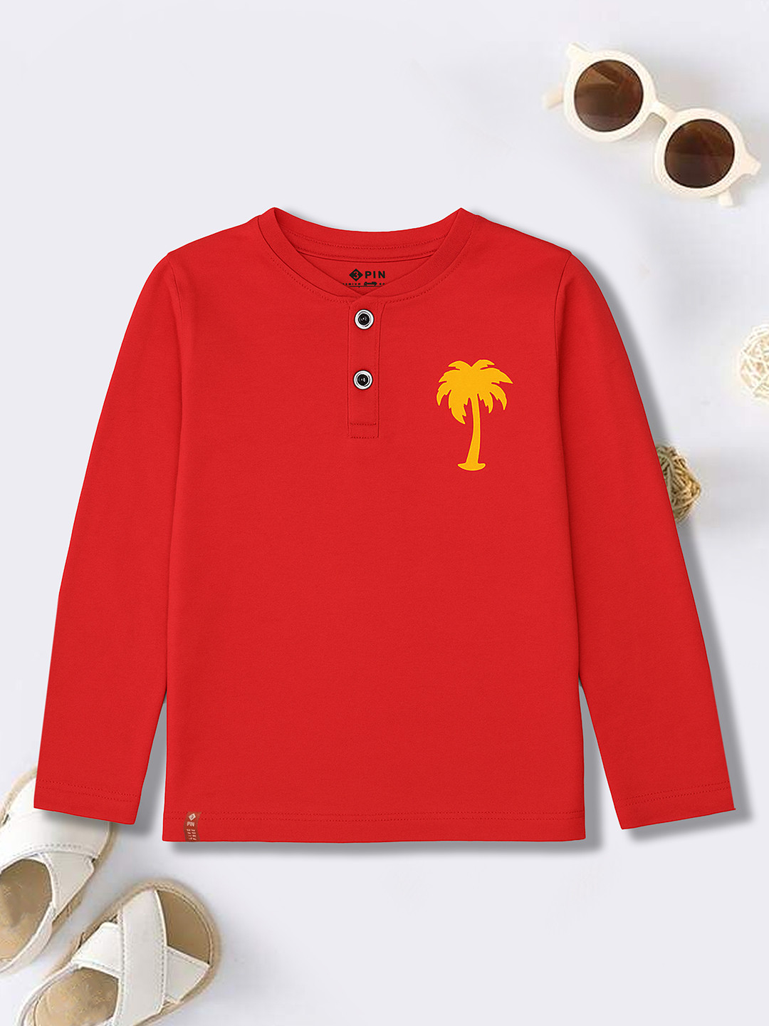 3PIN Boys Henley Neck Cotton T-shirt
