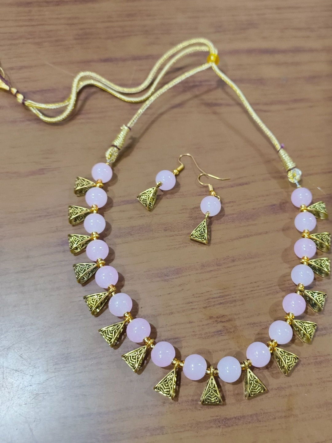 MK gallery Gold-Plated Beaded Jewellery Set