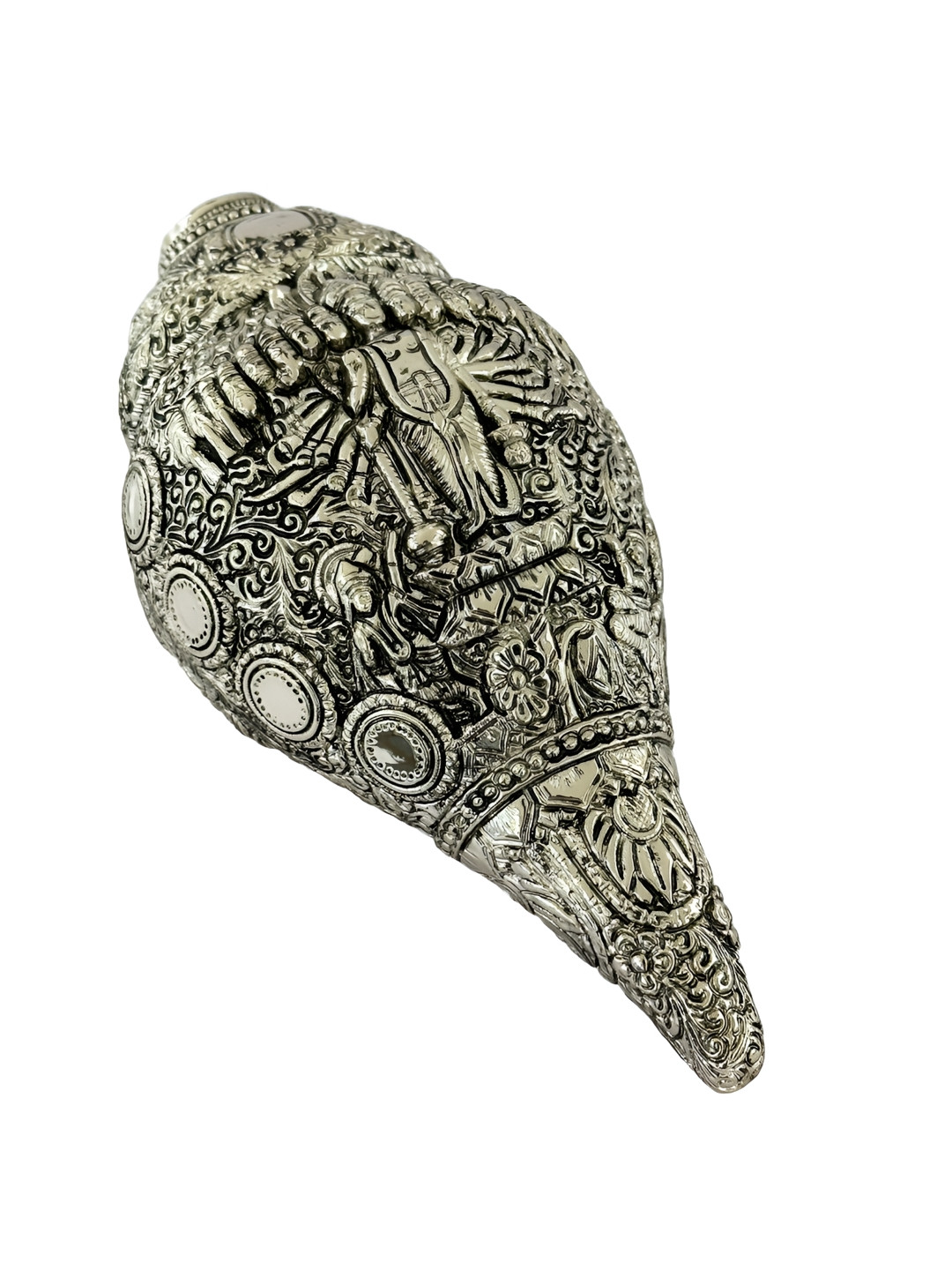 Funku Fashion Silver Plated Shankh Religious Idol Showpiece