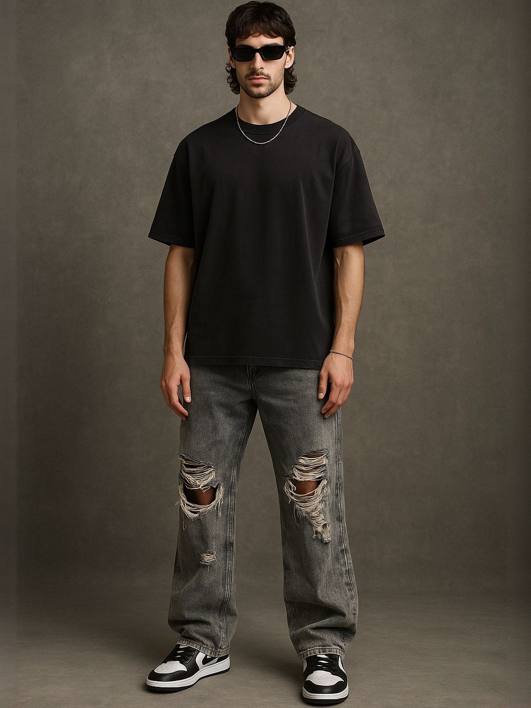 Hazuku Drop-Shoulder Sleeves Pure Cotton Oversized T-shirt