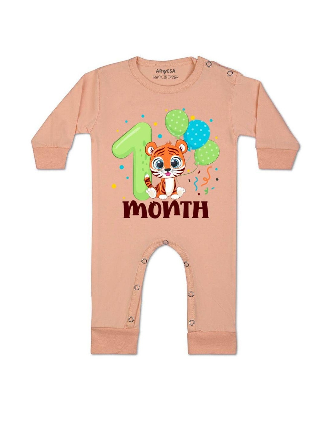 1 Month Printed Baby Rompers