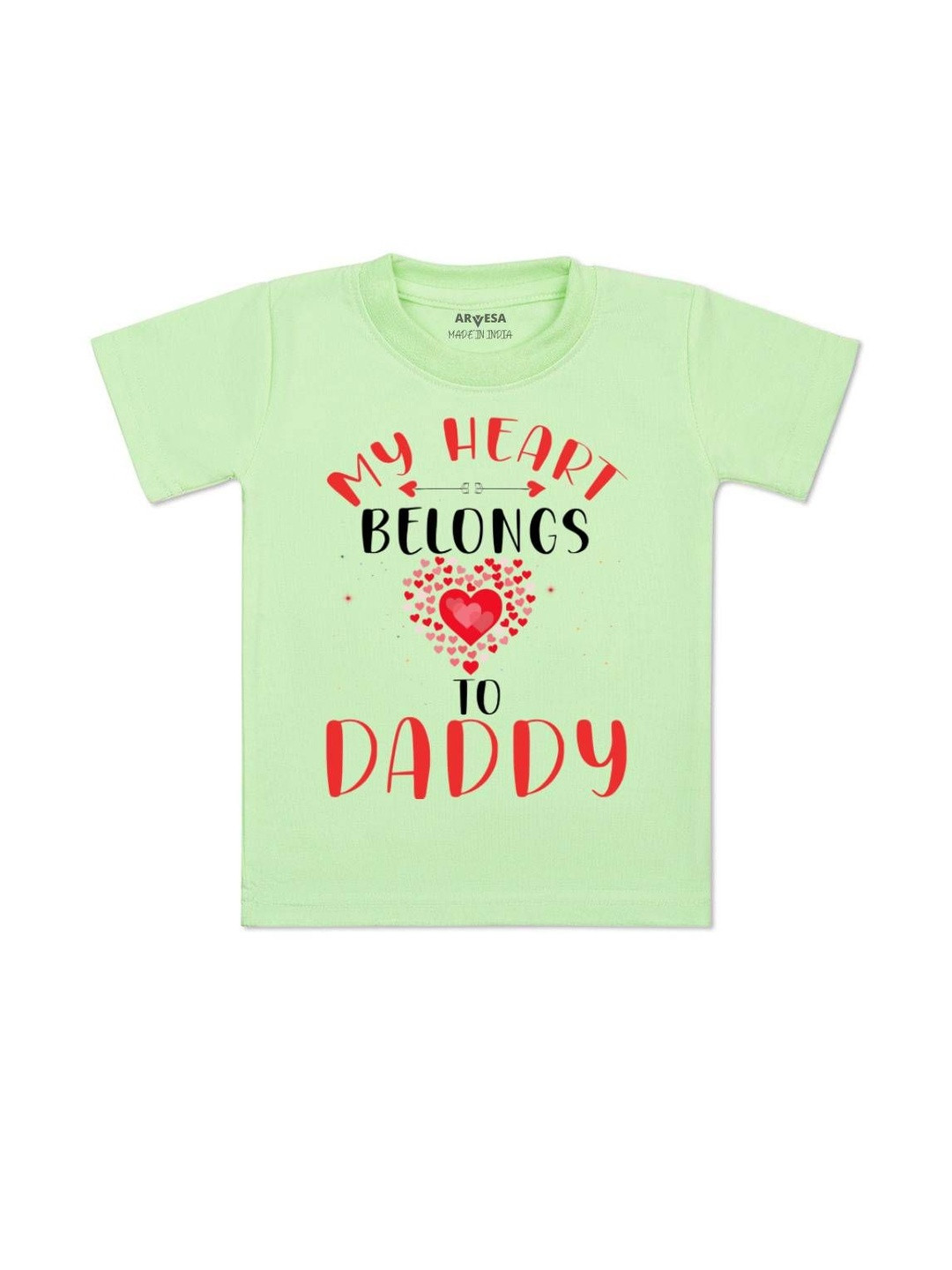 My Heart Belongs To Daddy Printed Kids Tshirt