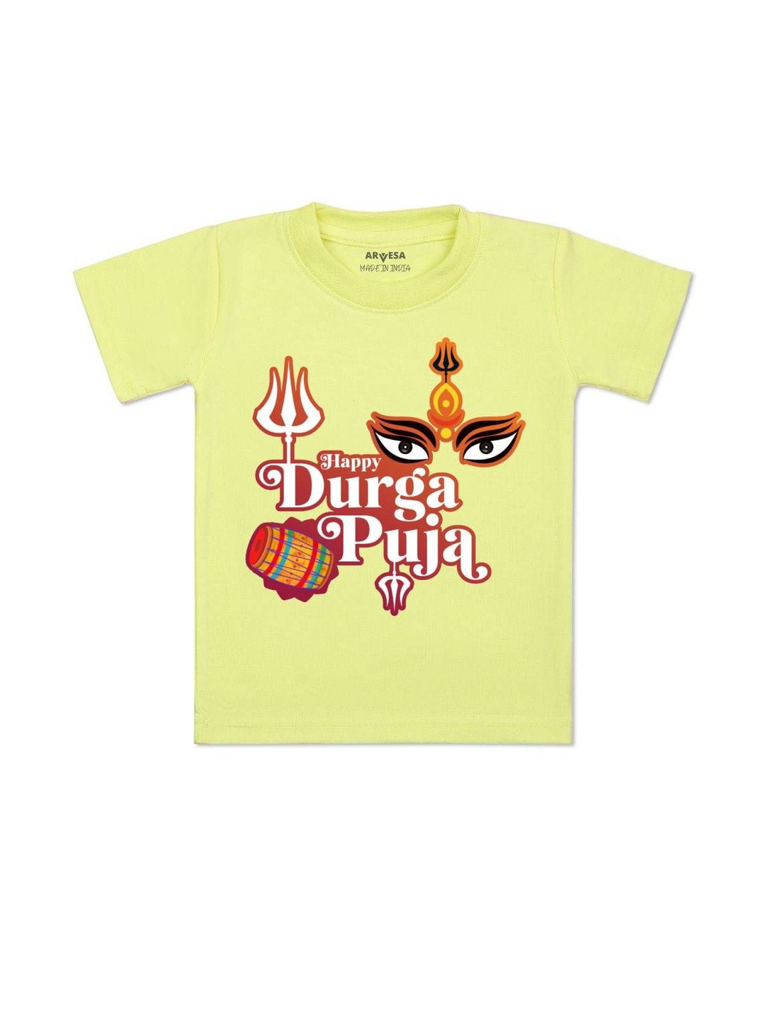 Happy Durga PujaPrinted Kids Tshirt