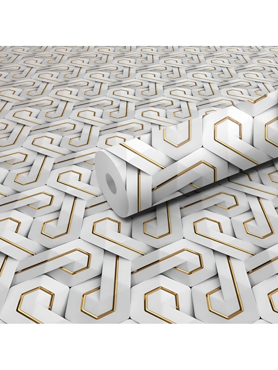 SEKHMET Grey & Yellow Printed Waterproof Wallpaper