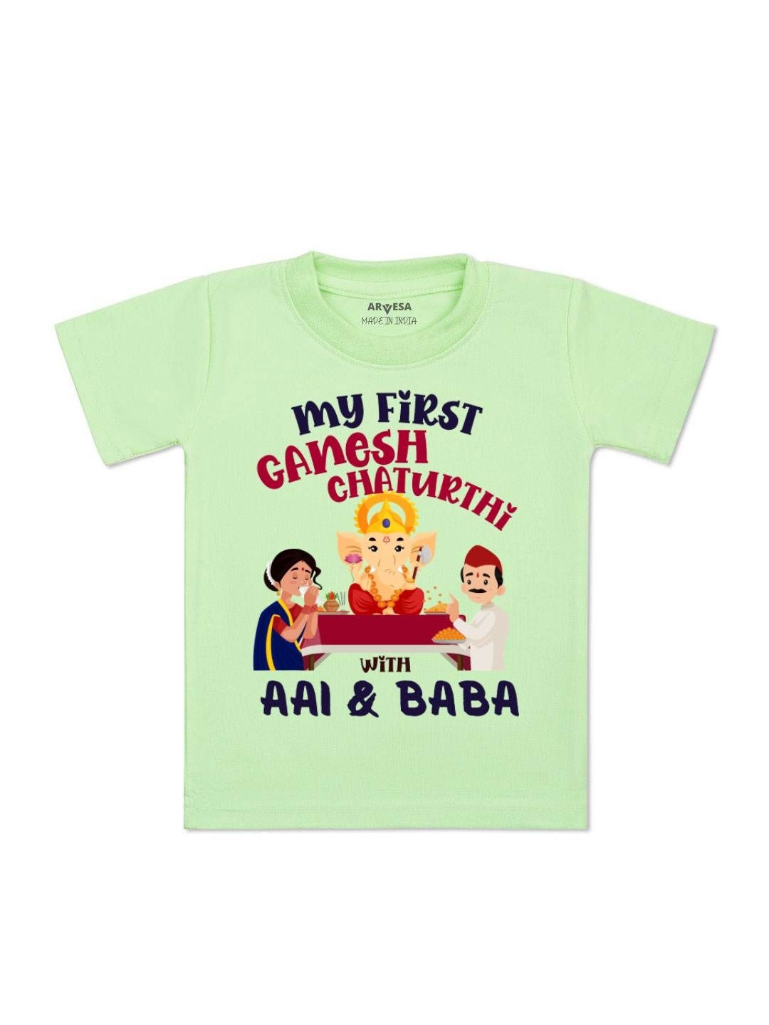 Arvesa kids My First Ganesh Chaturthi PrintedTshirt