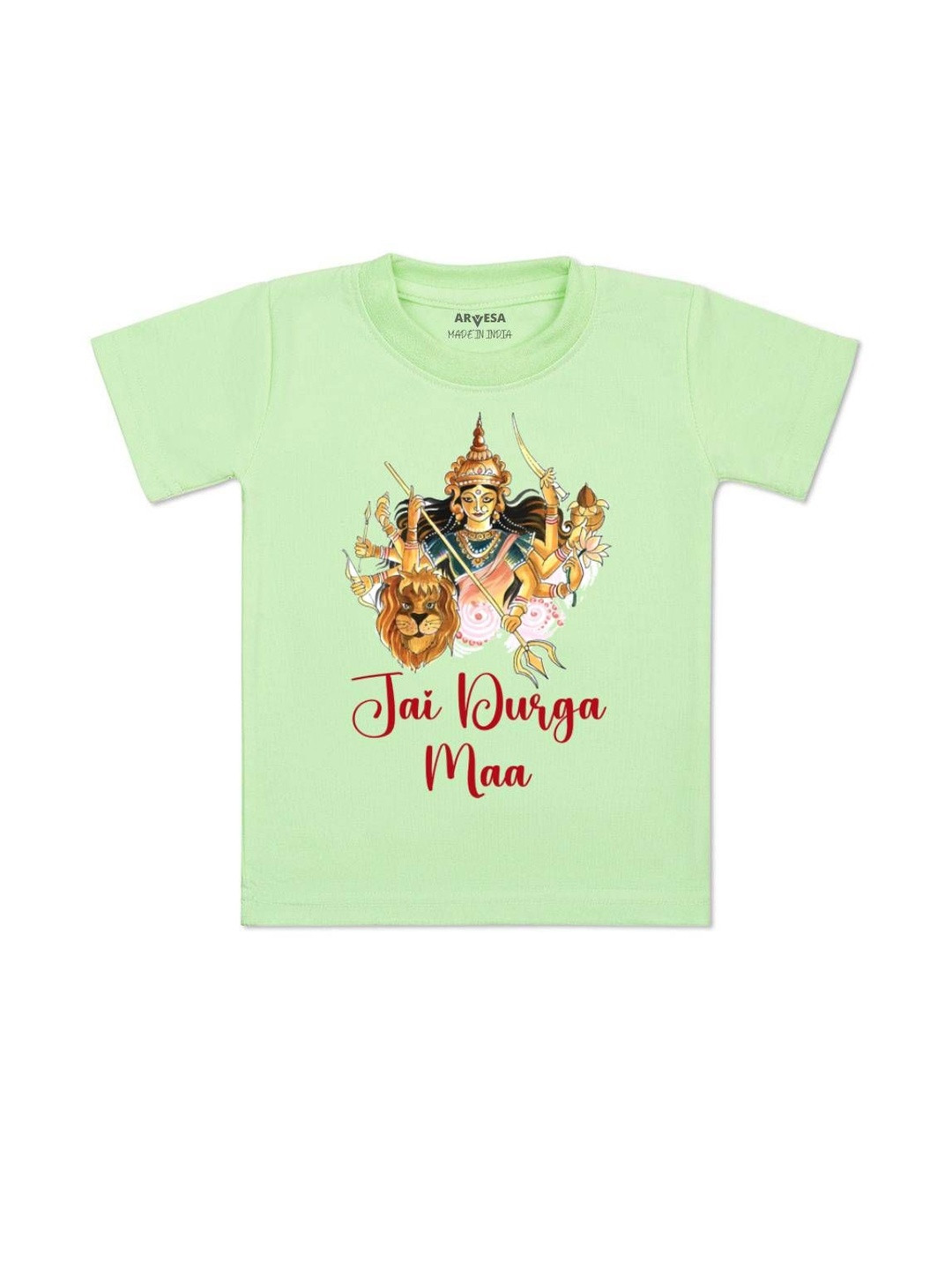 Arvesa Kids Jai Durga Maa Printed Regular Fit T-shirt