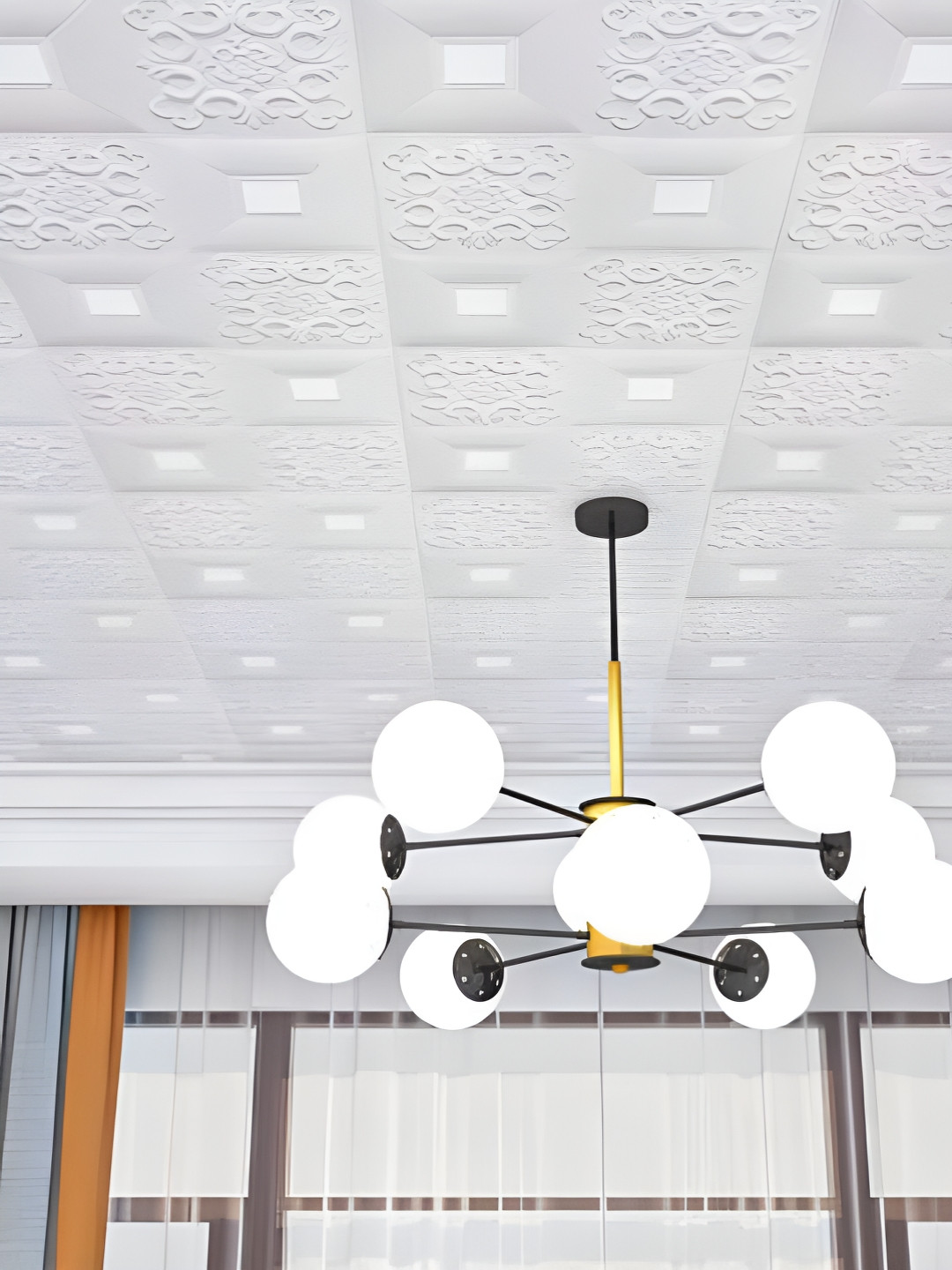 Jaamso Royals White 10 Pieces Tiles Printed Removable Durable Waterproof Wall Stickers