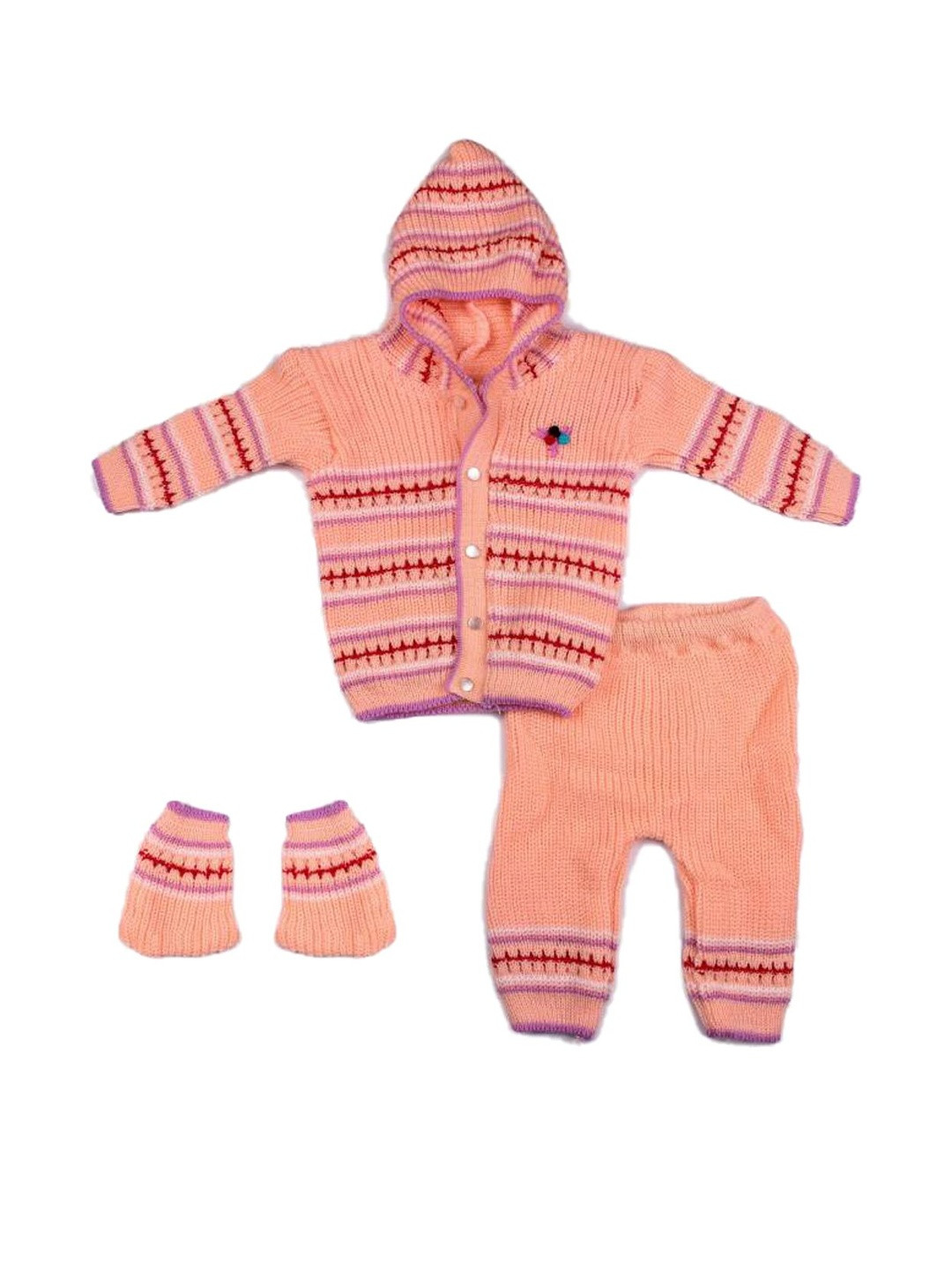Anixa Kids Self Design Woollen Sweater Set With Pair of Socks