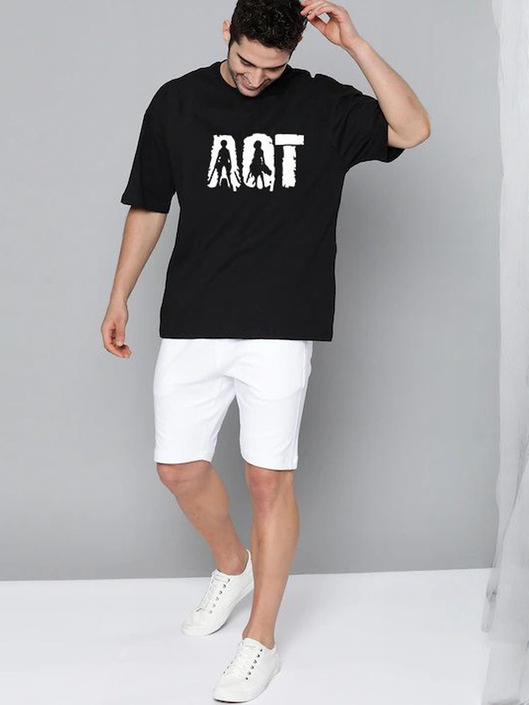 Organic Chics Graphic Printed Oversized Cotton T-shirt