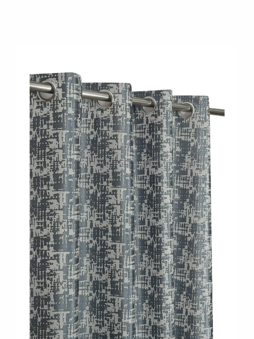 UrbanArts Turquoise Blue & Grey Abstract Room Darkening Window Curtain