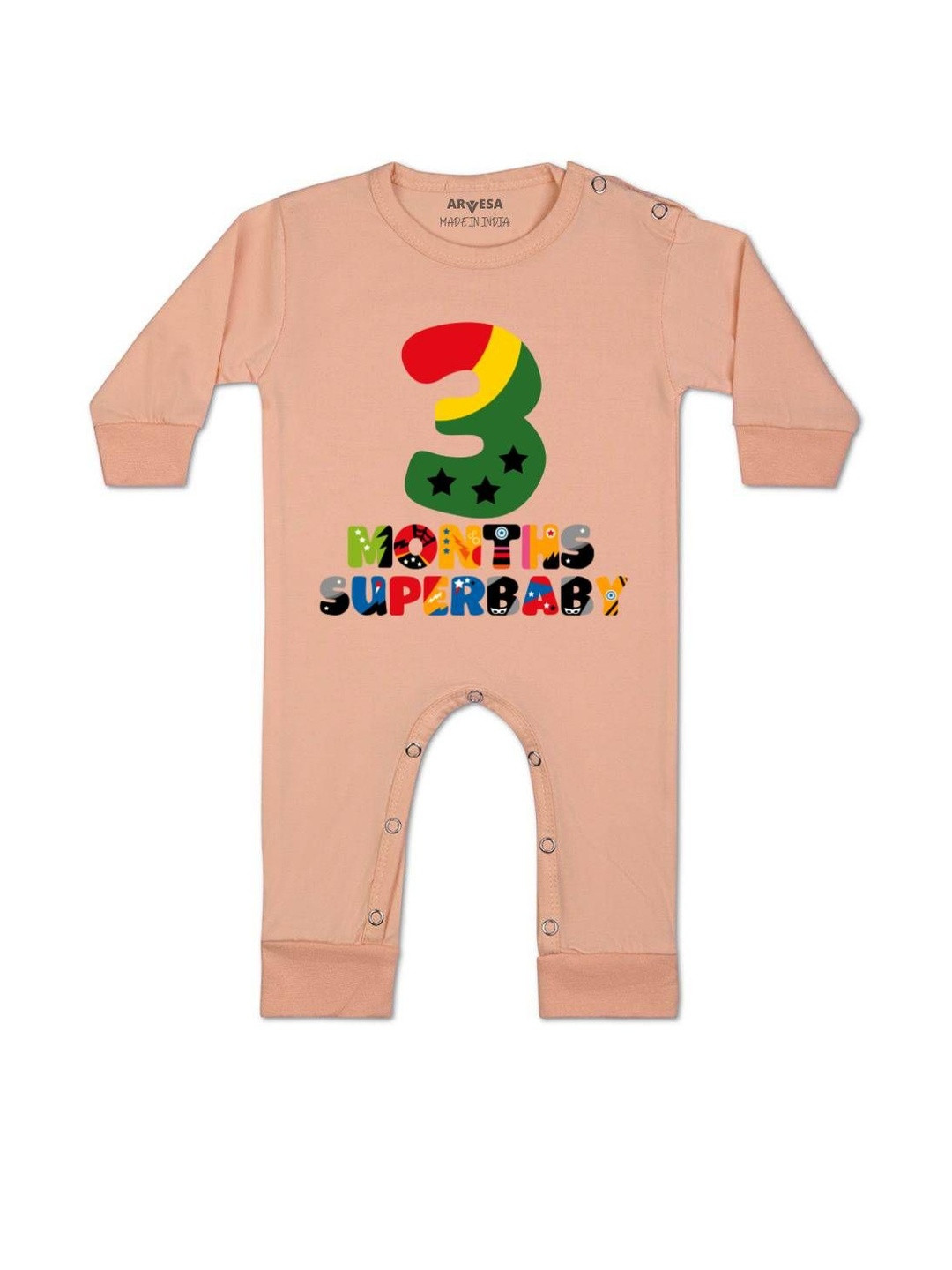 Arvesa Kids 3 Month Printed Baby Rompers