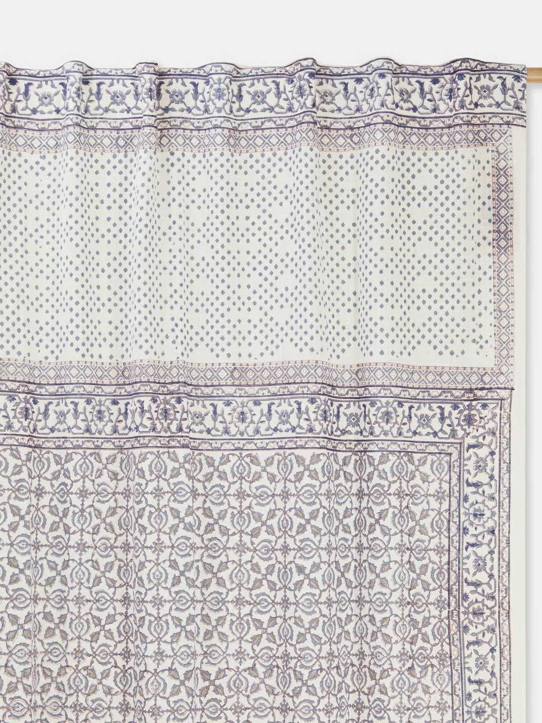 Fabindia Jamuni Purple & White Ethnic Motifs Printed Window Curtain