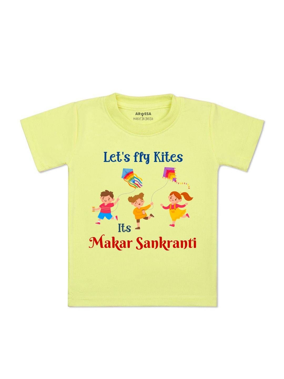 Let'S Fly Kites Printed Kids Tshirt
