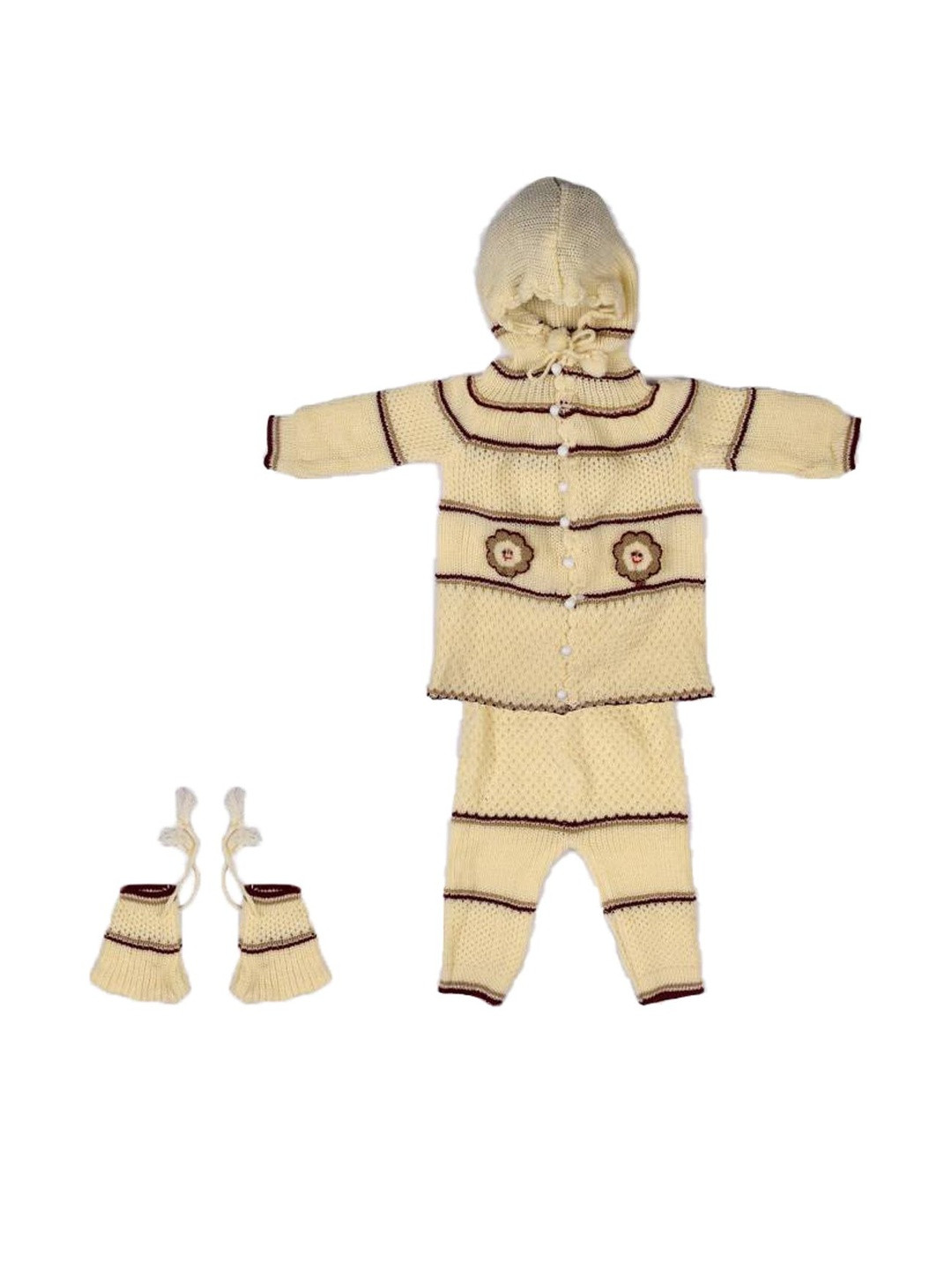 Baby Boys & Girls Woollen Sweater Set With Pair of Socks