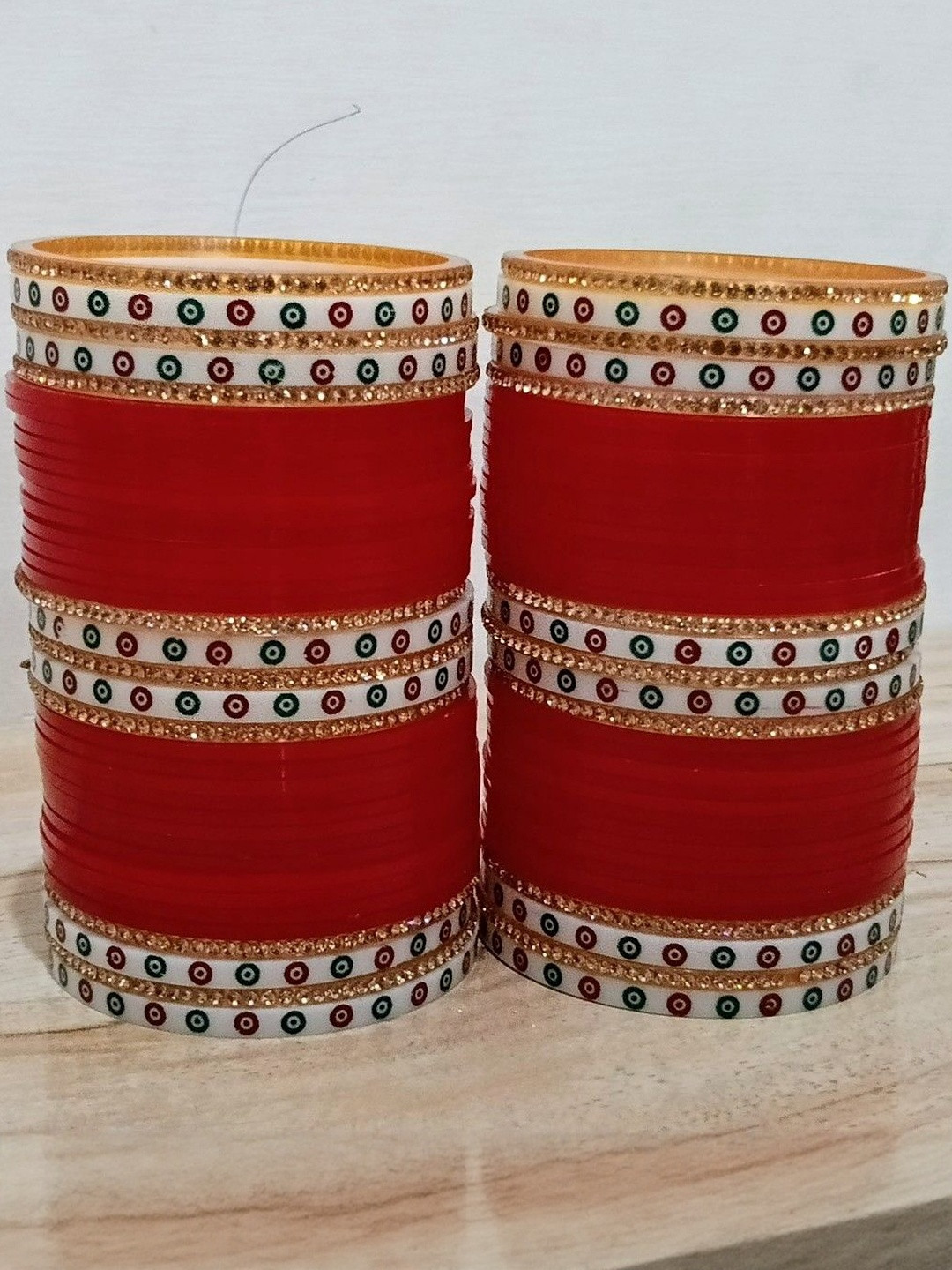 NASEEM BANGLES Women Red Bridal Chuda Set