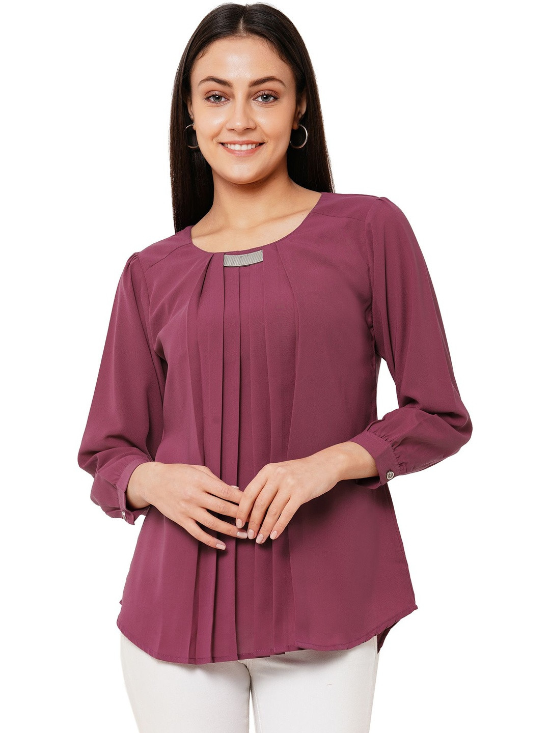G0-4 IT Women Pleated Georgette Top