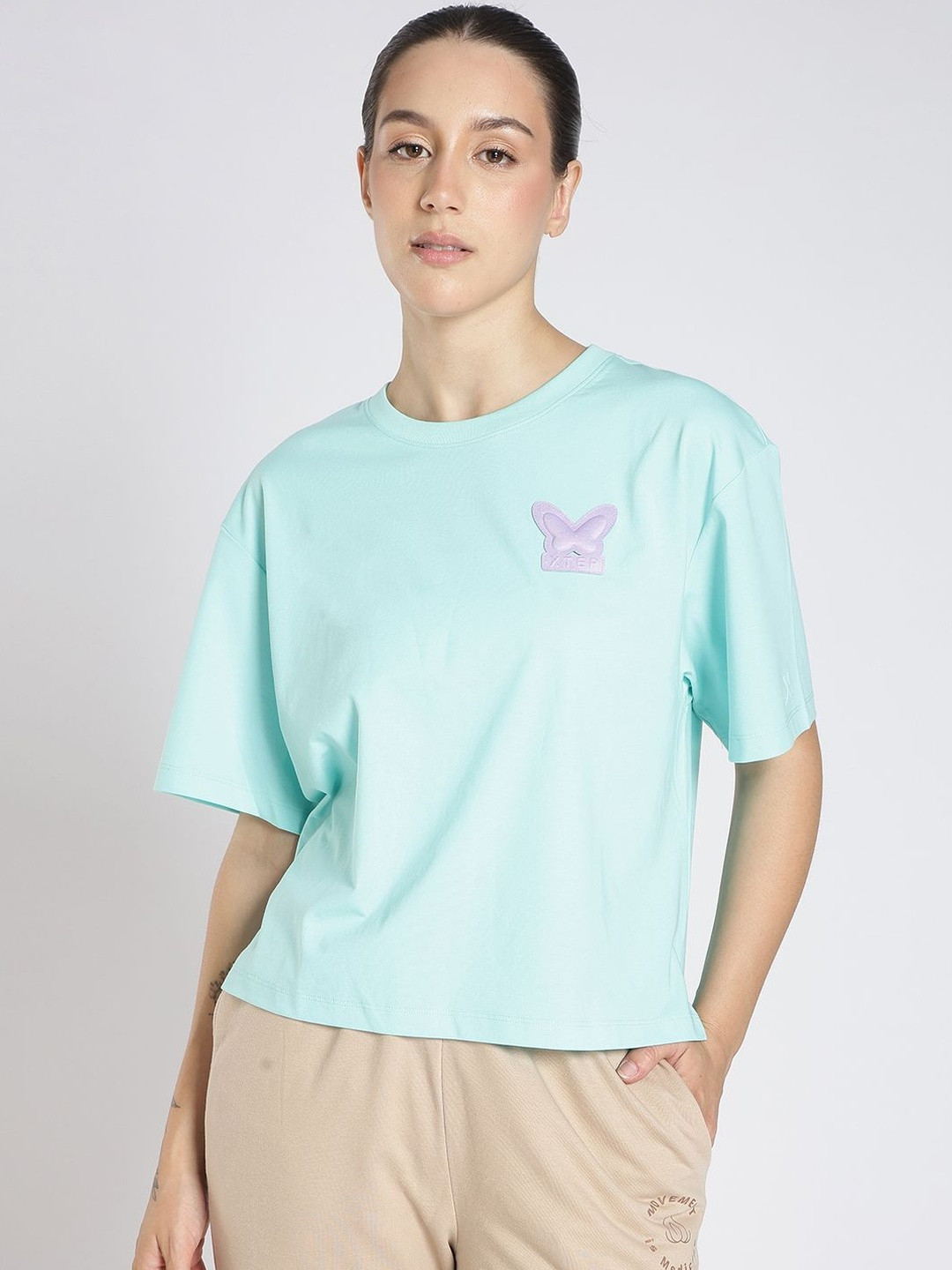 Xtep Women GO-DRY Round Neck Cotton T-shirt