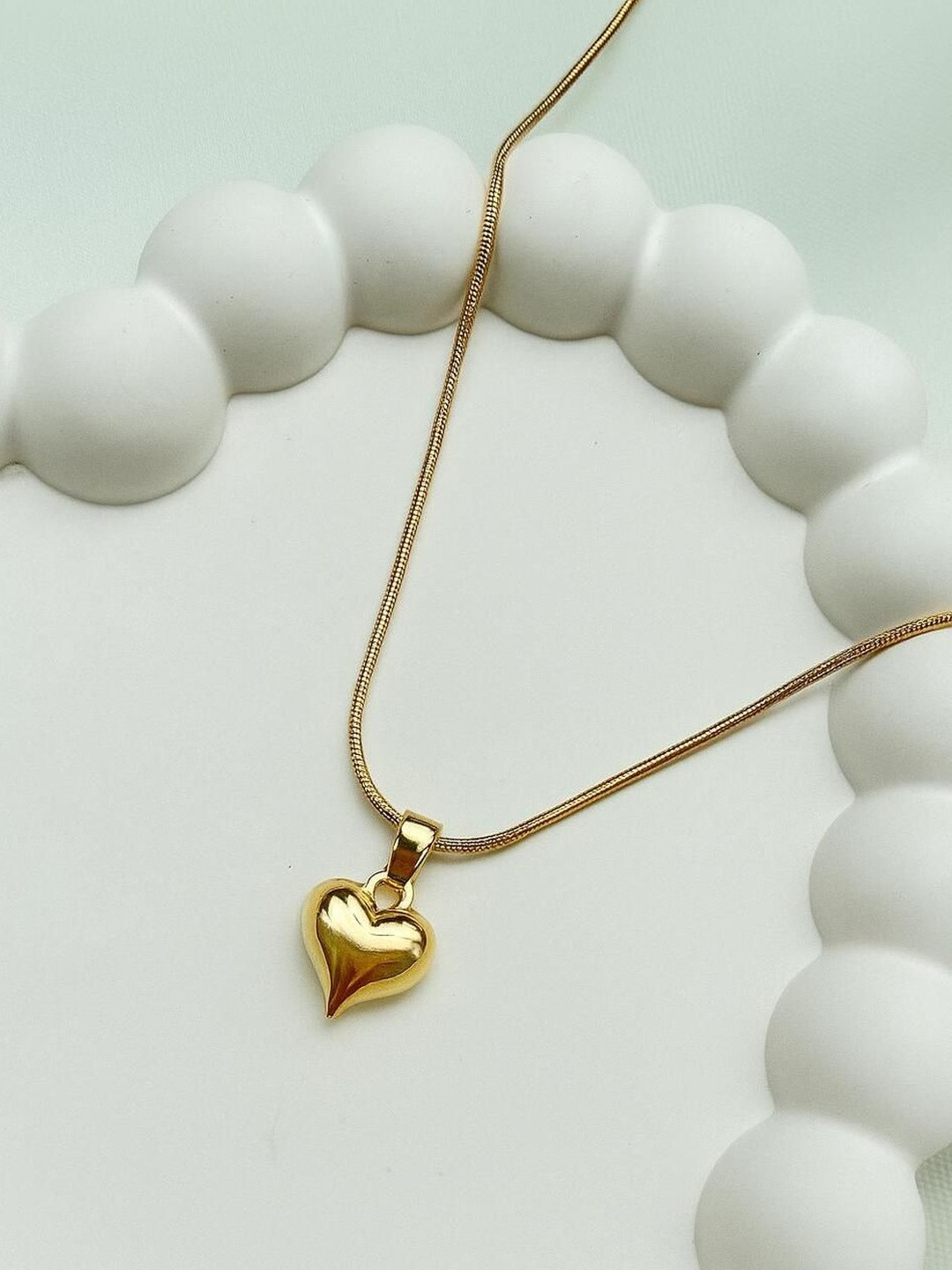 Modfuse Gold Heart Pendant Necklace with Chain