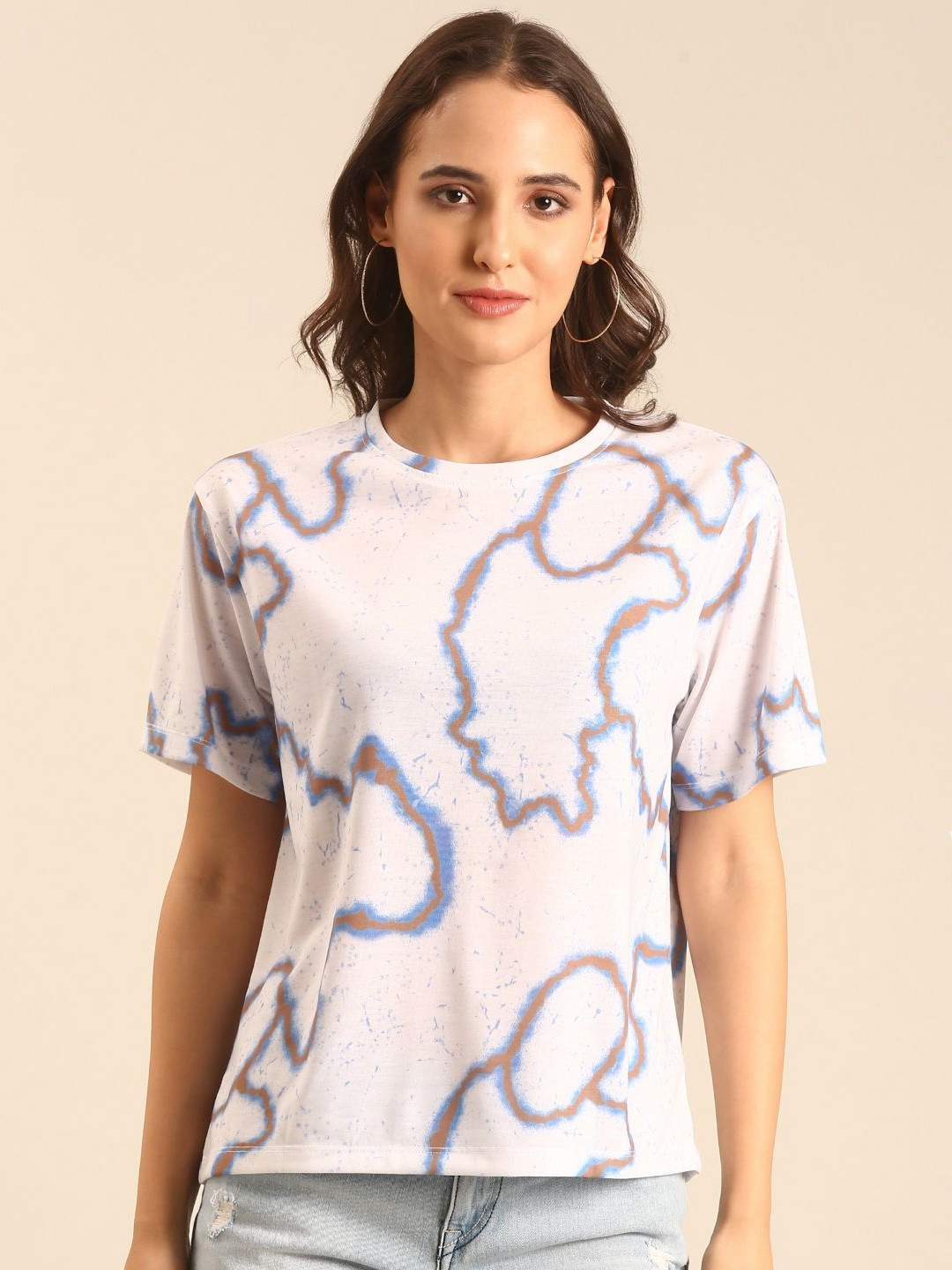 MARCA Disati Abstract Printed Round Neck T-Shirt