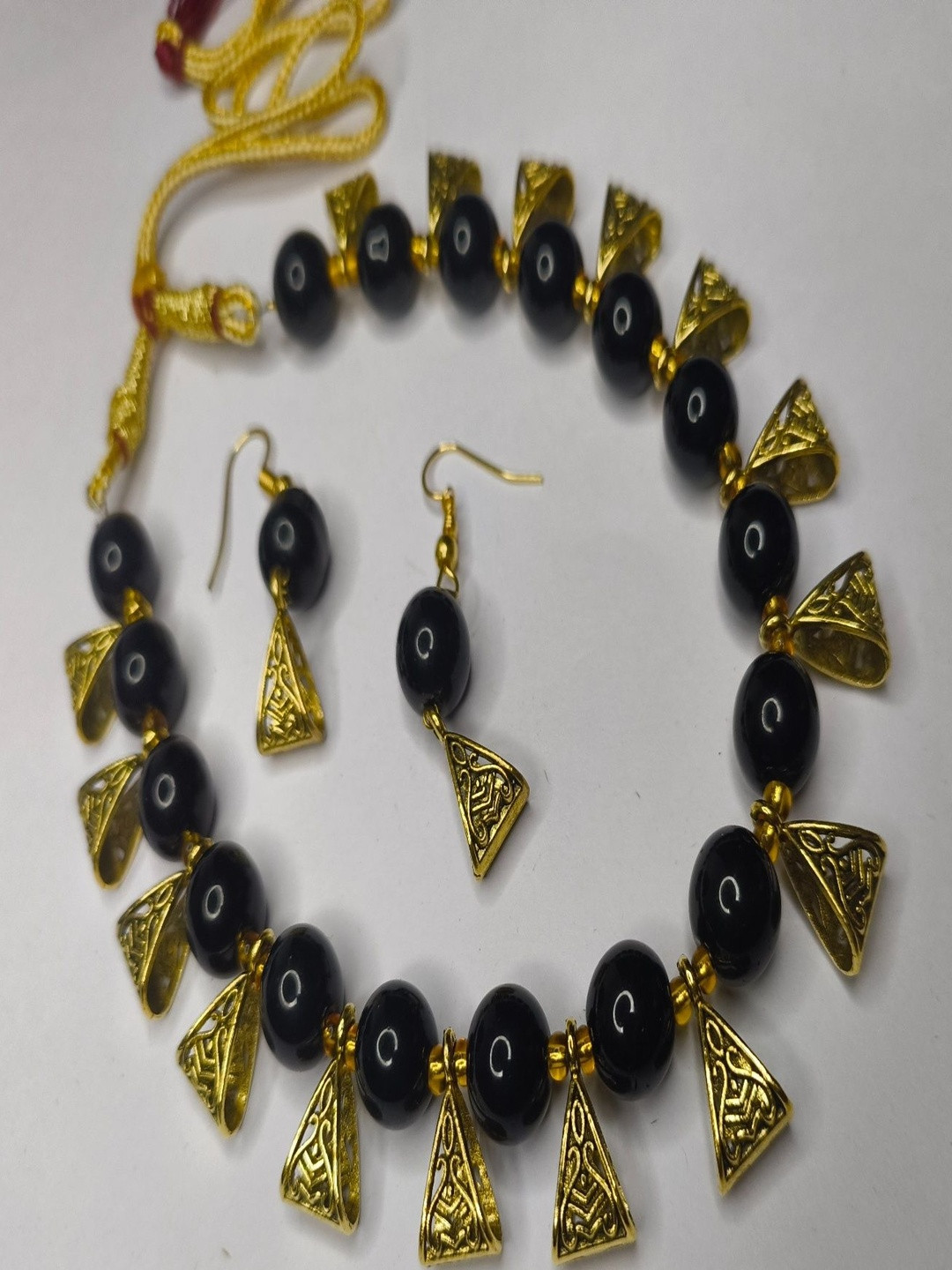 Black Tri-angle Oxidised Jewel  Set