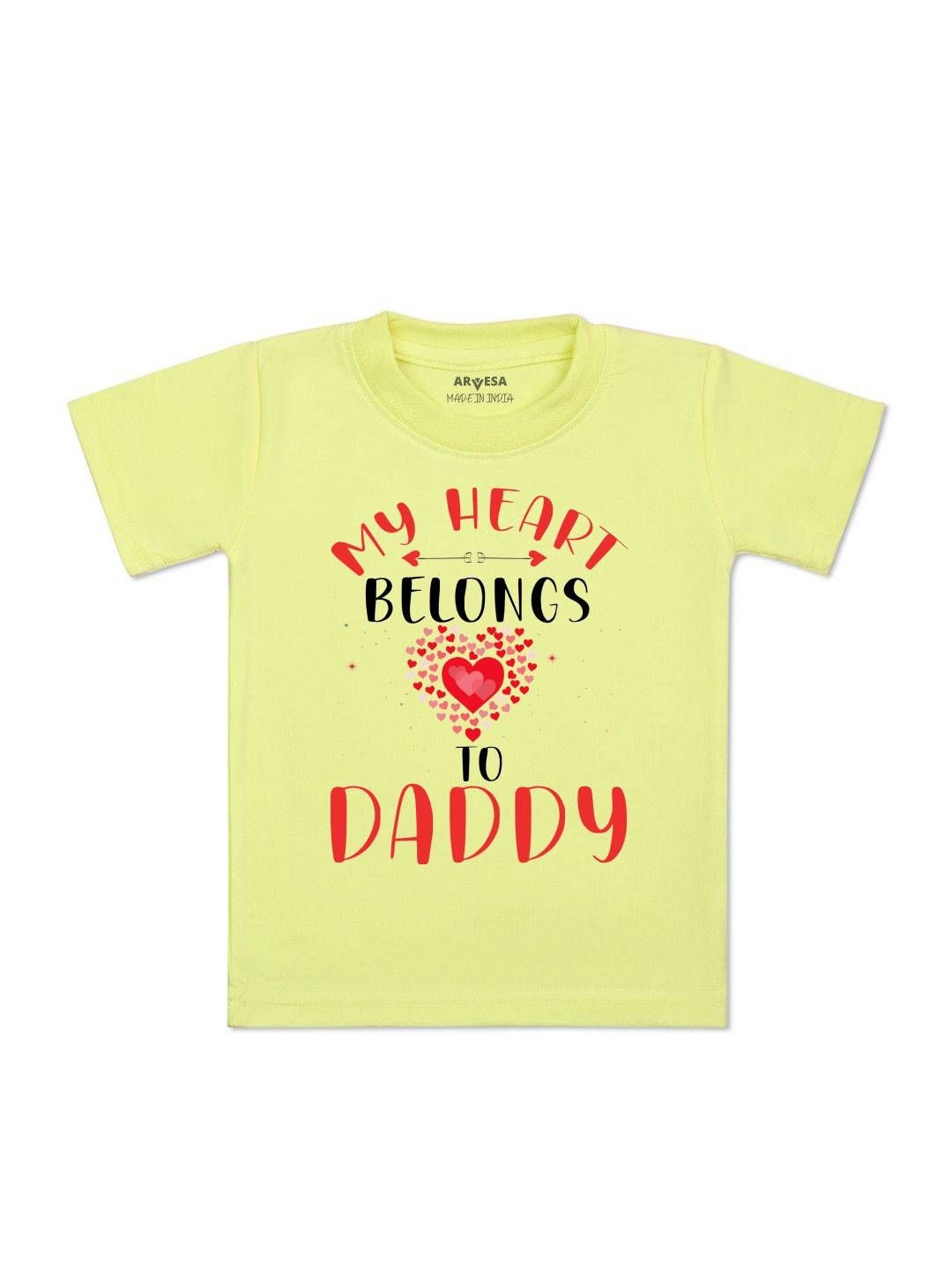 My Heart Belongs To Daddy Printed Kids Tshirt