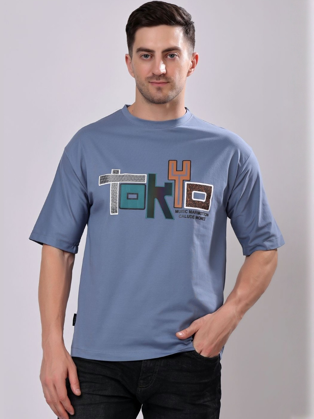 Stylox Men Cotton Typography Printed T-shirt