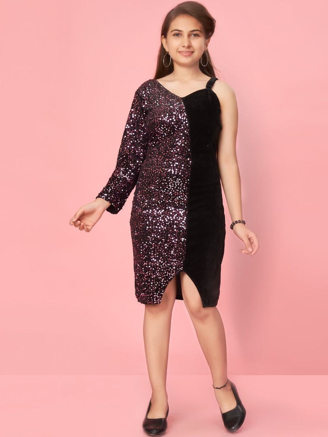 Muhuratam Girls Synthetic A-Line Dresses