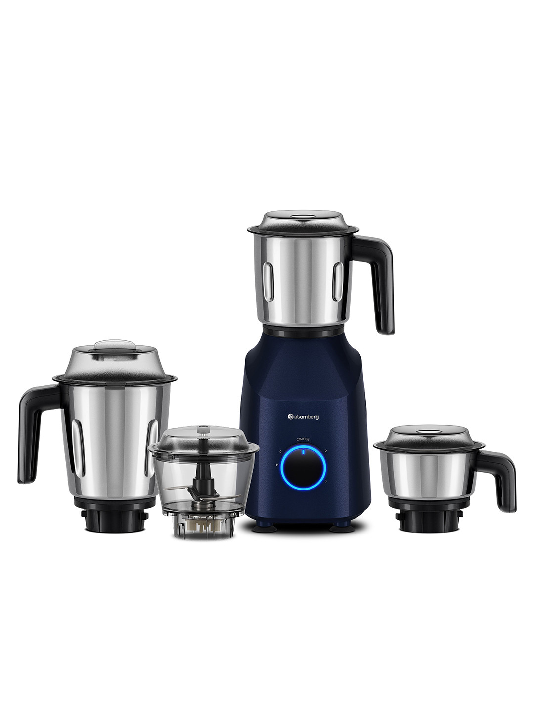 Atomberg Black Yulia with Coarse Mode 750 W Mixer Grinder Chopper Jar 4 Jars Gloss